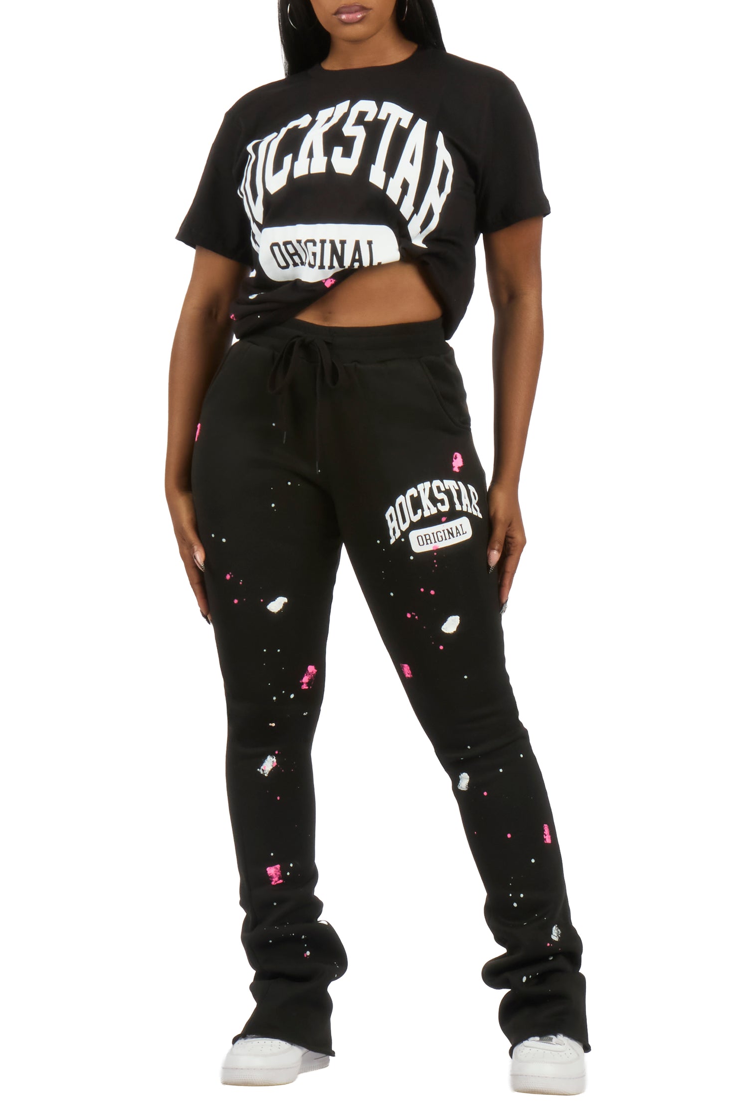 Yasmine Black T-Shirt Trackset