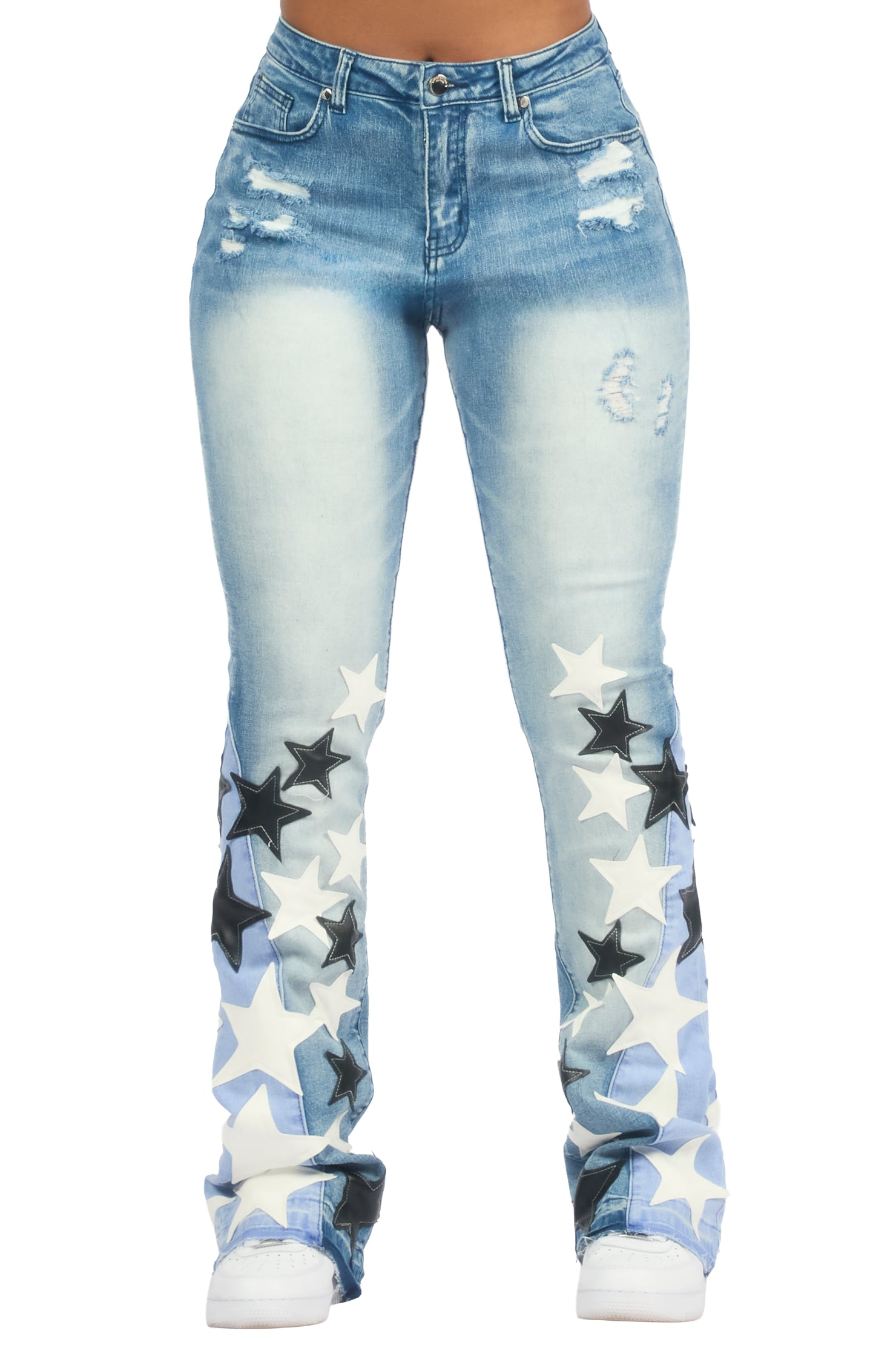 Adella Med. Wash Stacked Jean