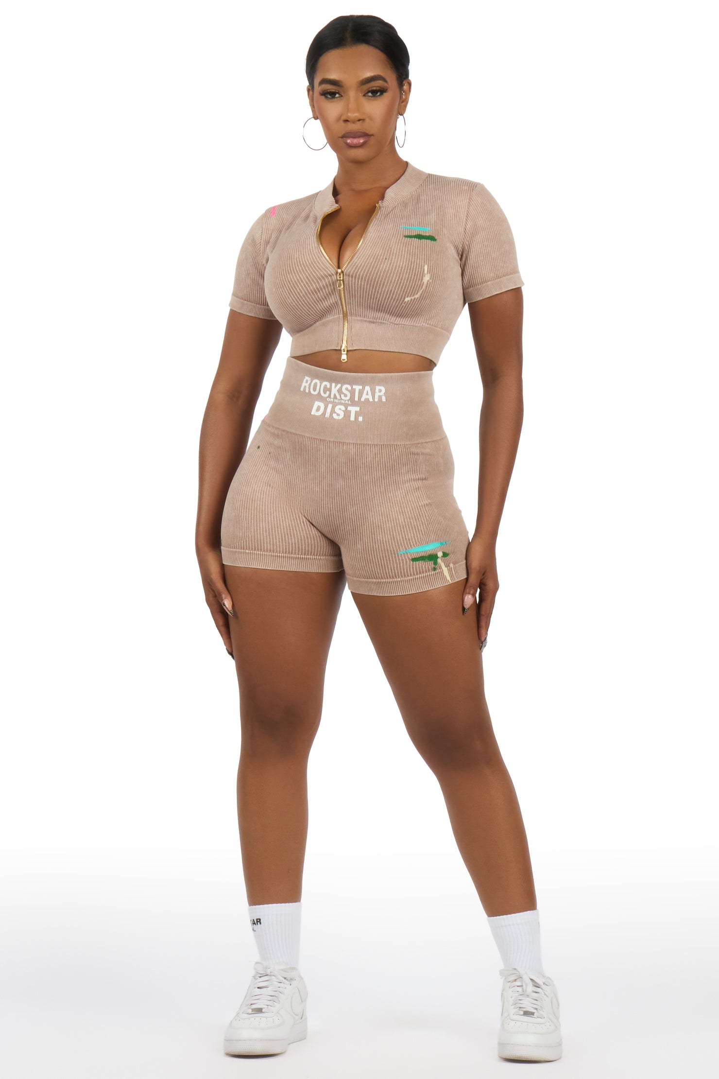 Sheena Mocha Bike Short Set