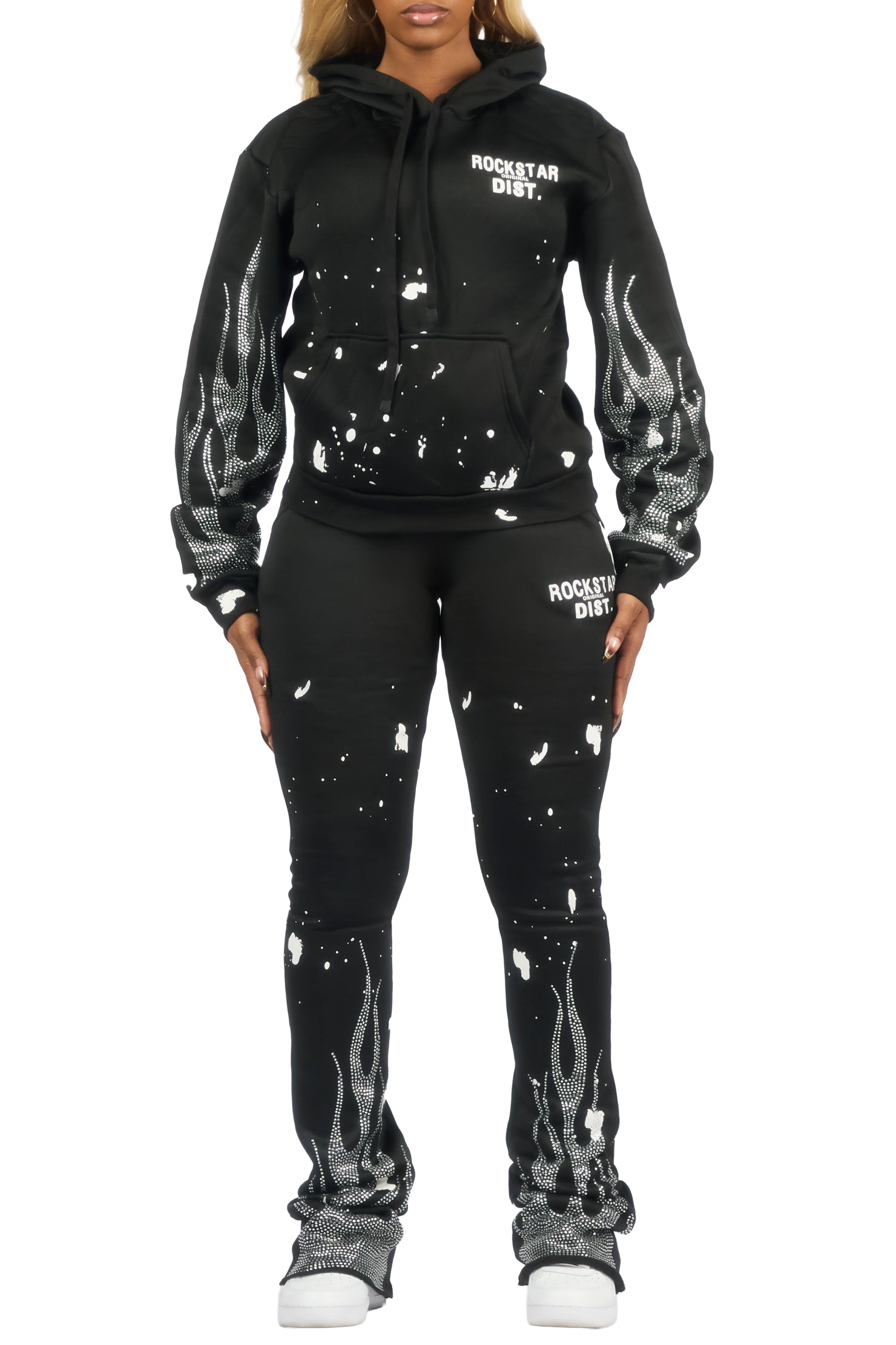 Sunna Black Rhinestone Super Stacked Trackset