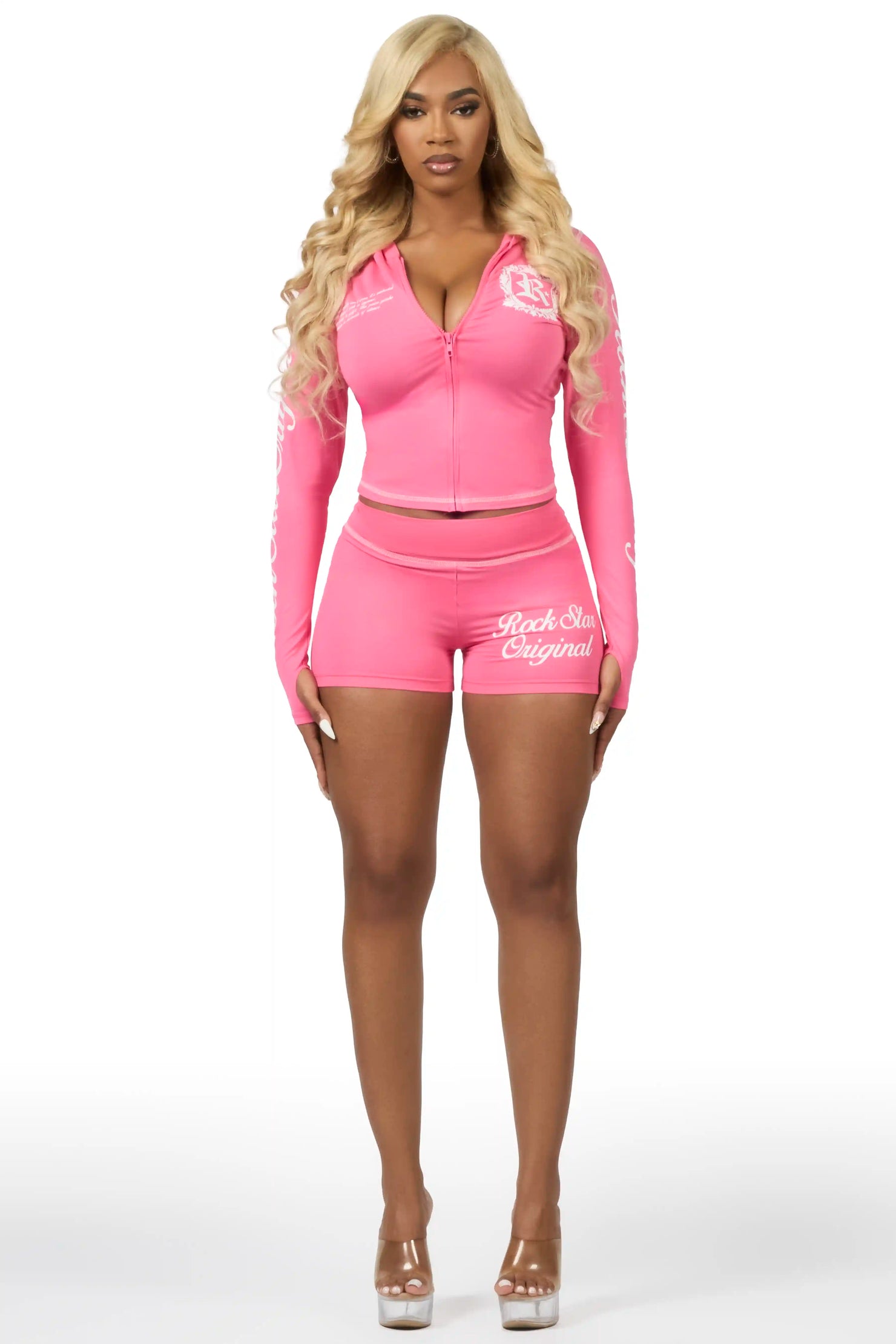 Desmine Pink Short Set