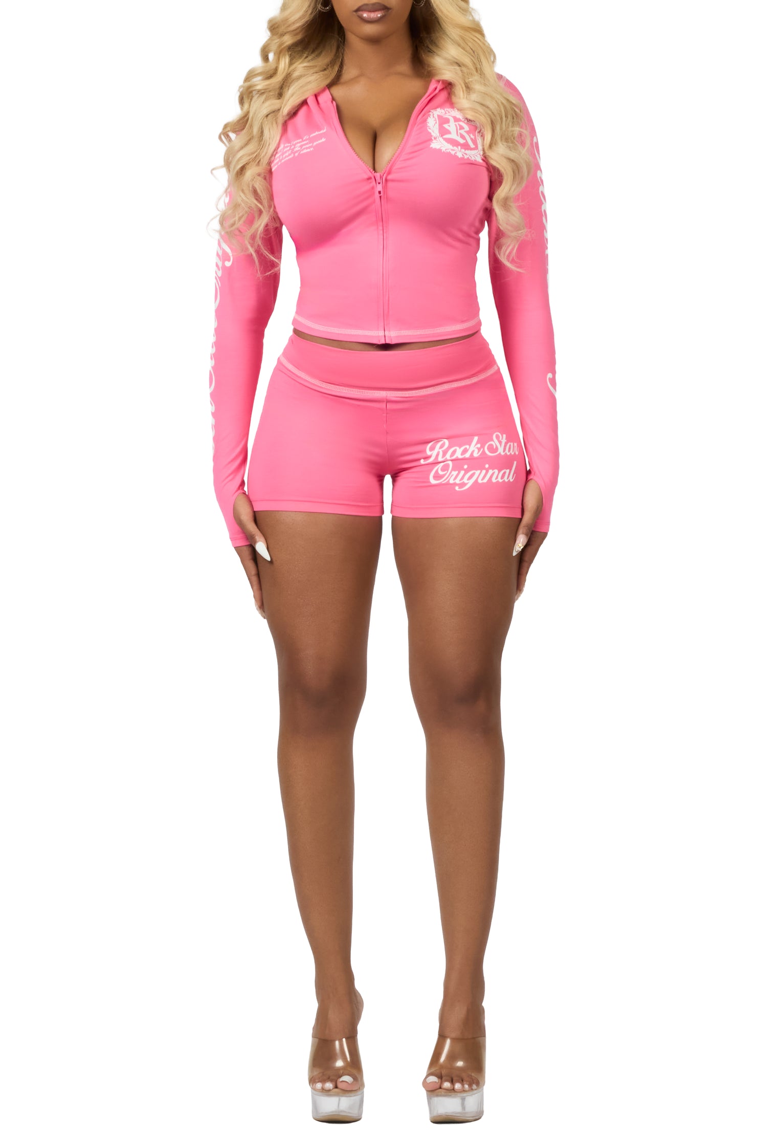 Desmine Pink Short Set