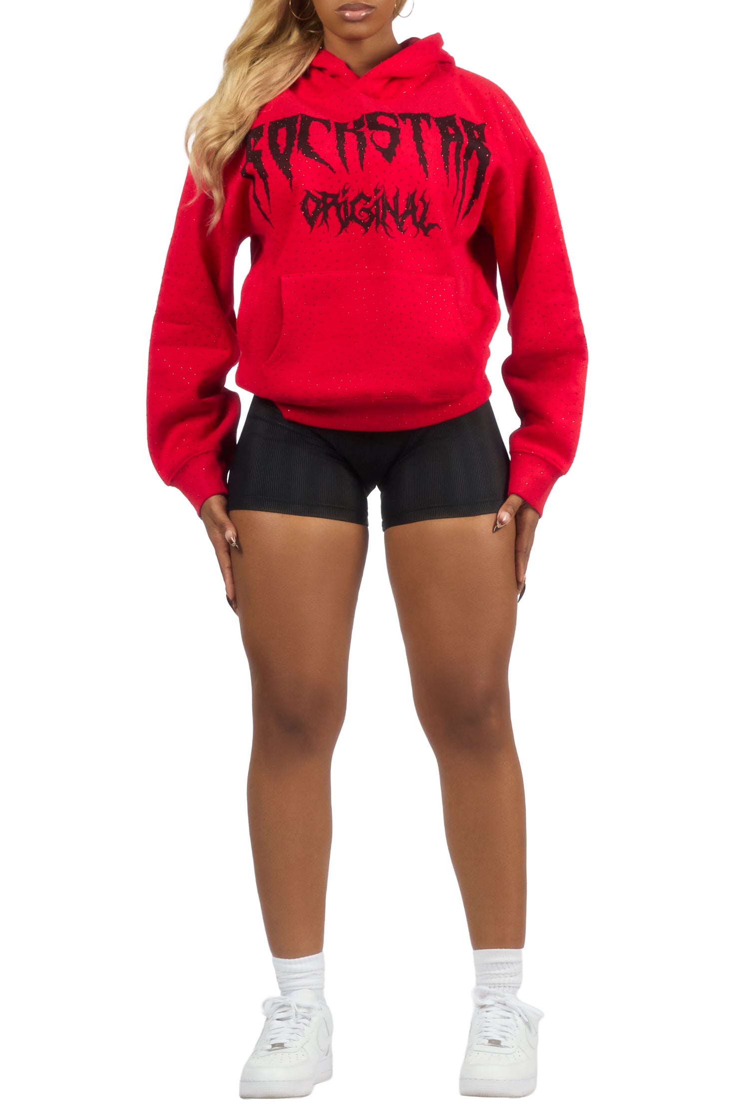 Andreas Red Rhinestone Hoodie