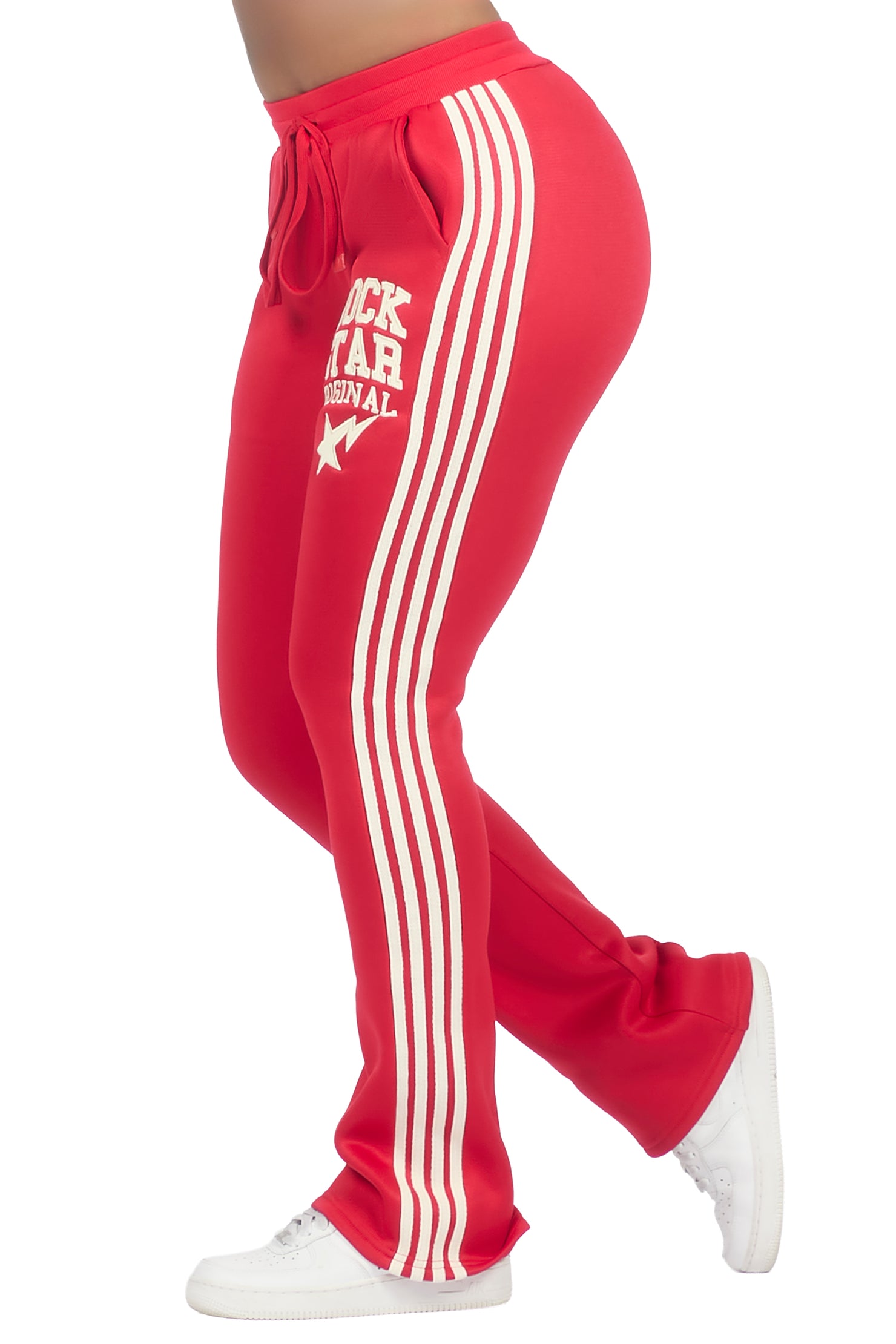 Briana Red Stacked Track Pant