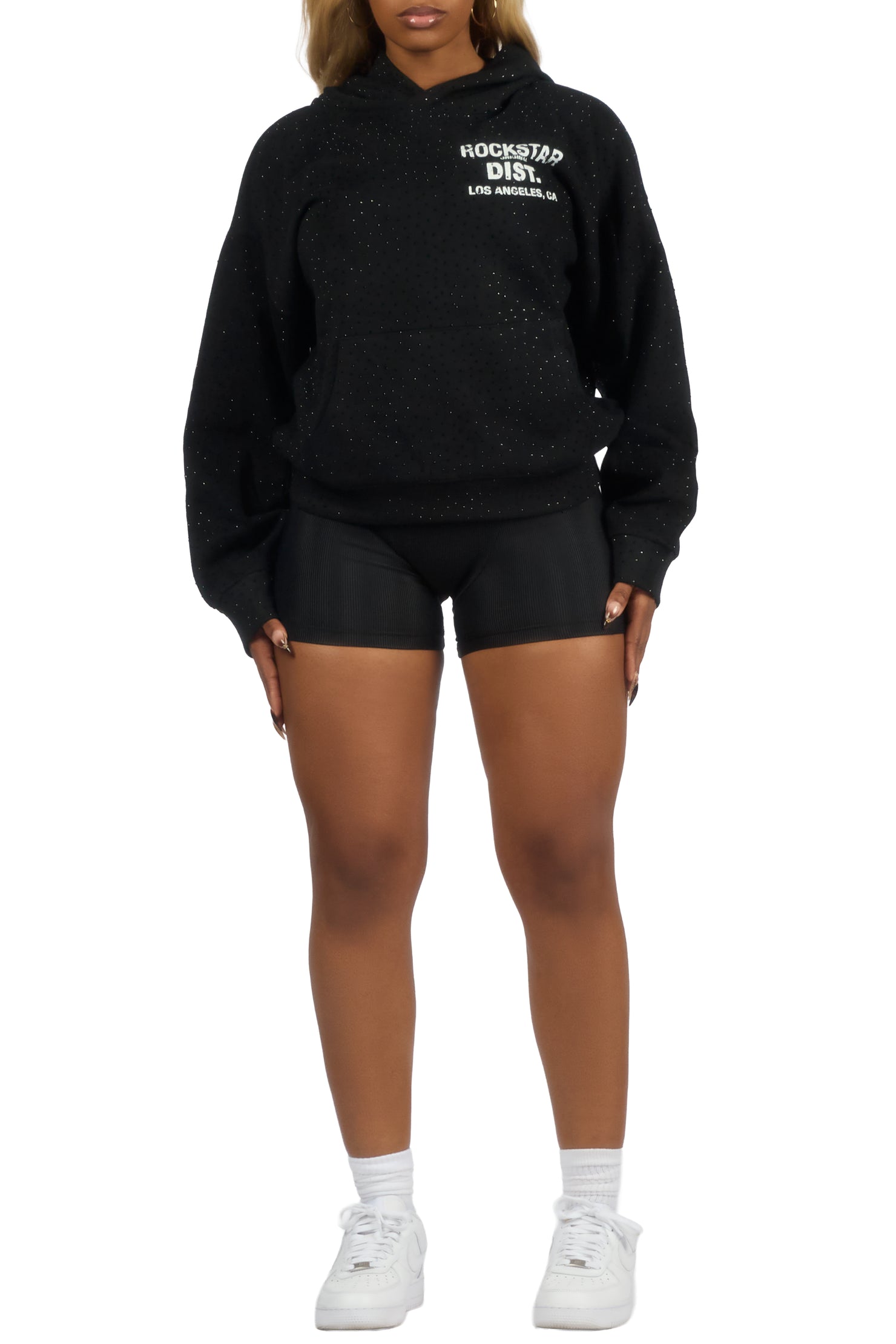 Dalasia Black Rhinestone Hoodie