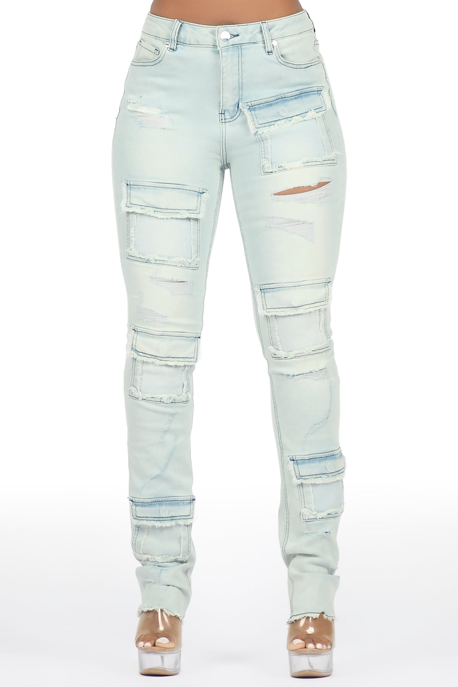 Kritisha Light Wash Cargo Skinny Jean