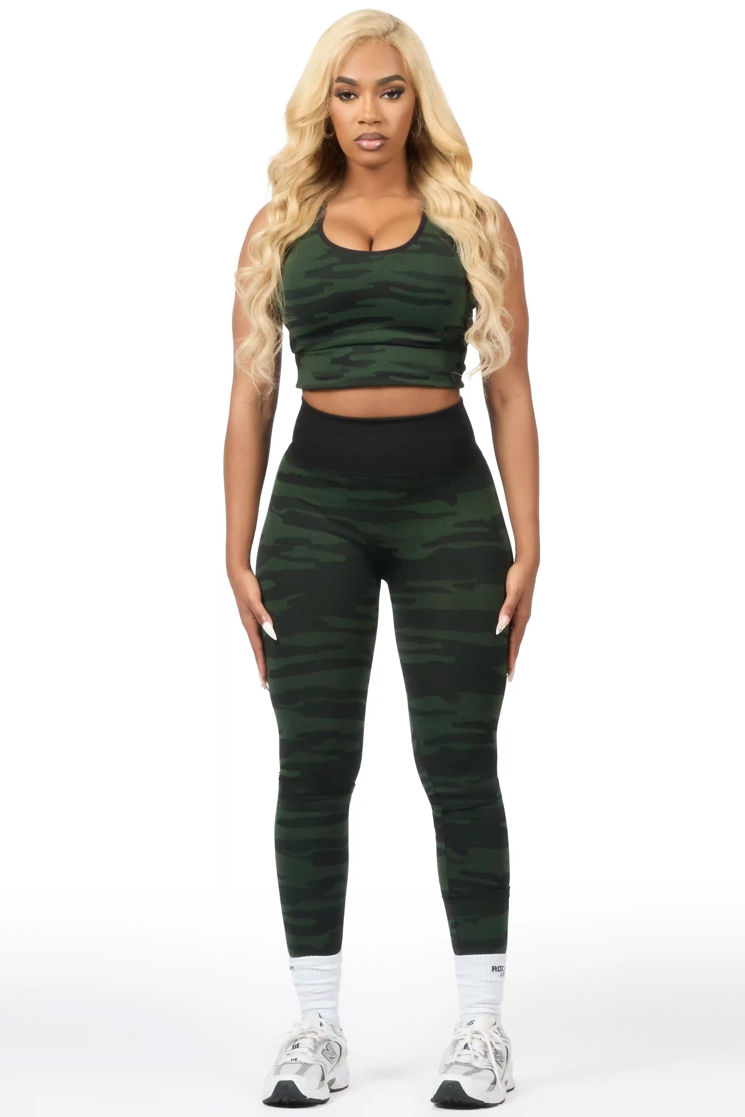 Camry Green Camo Tank Active Set