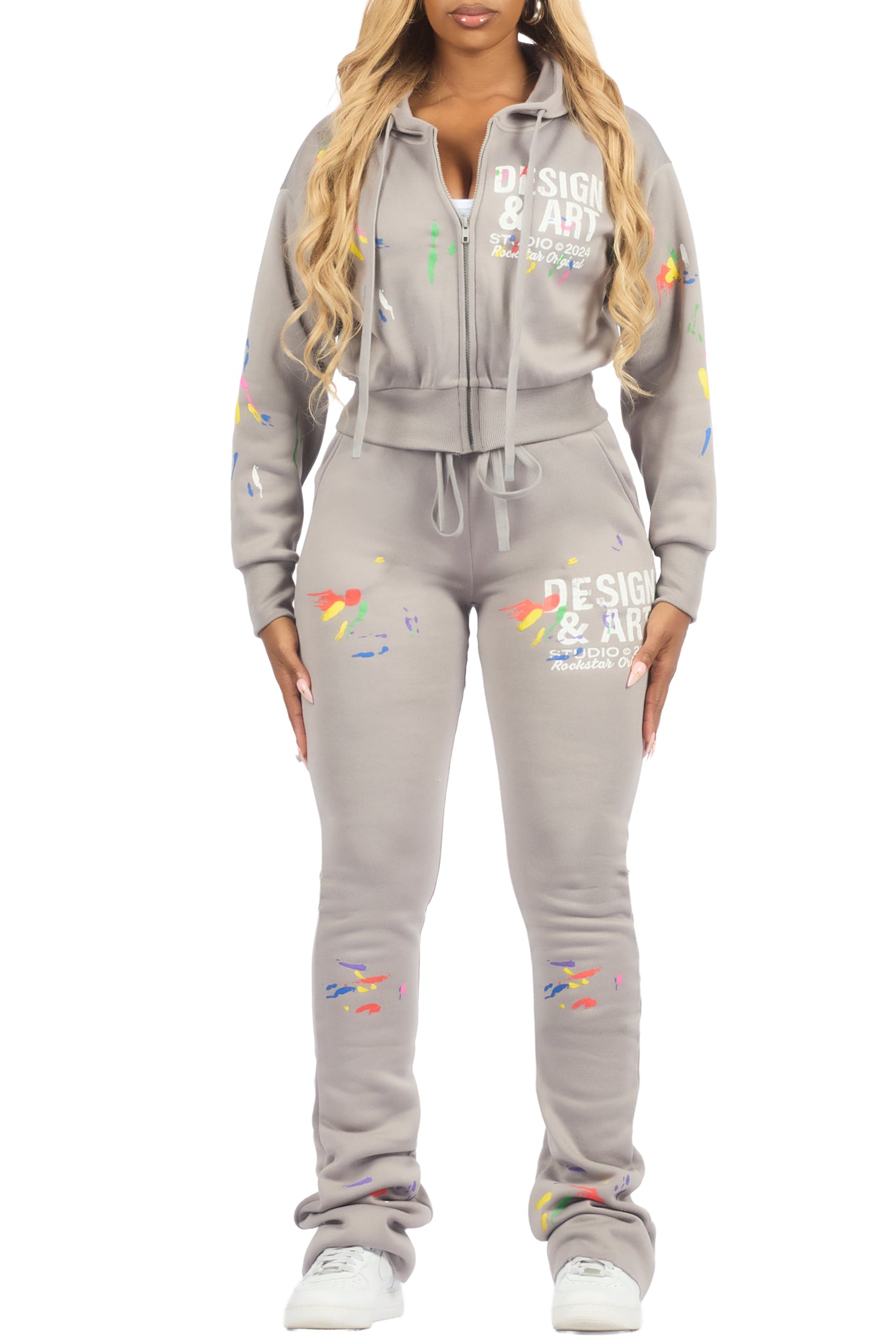 Kristiane Grey Crop Super Stacked Trackset