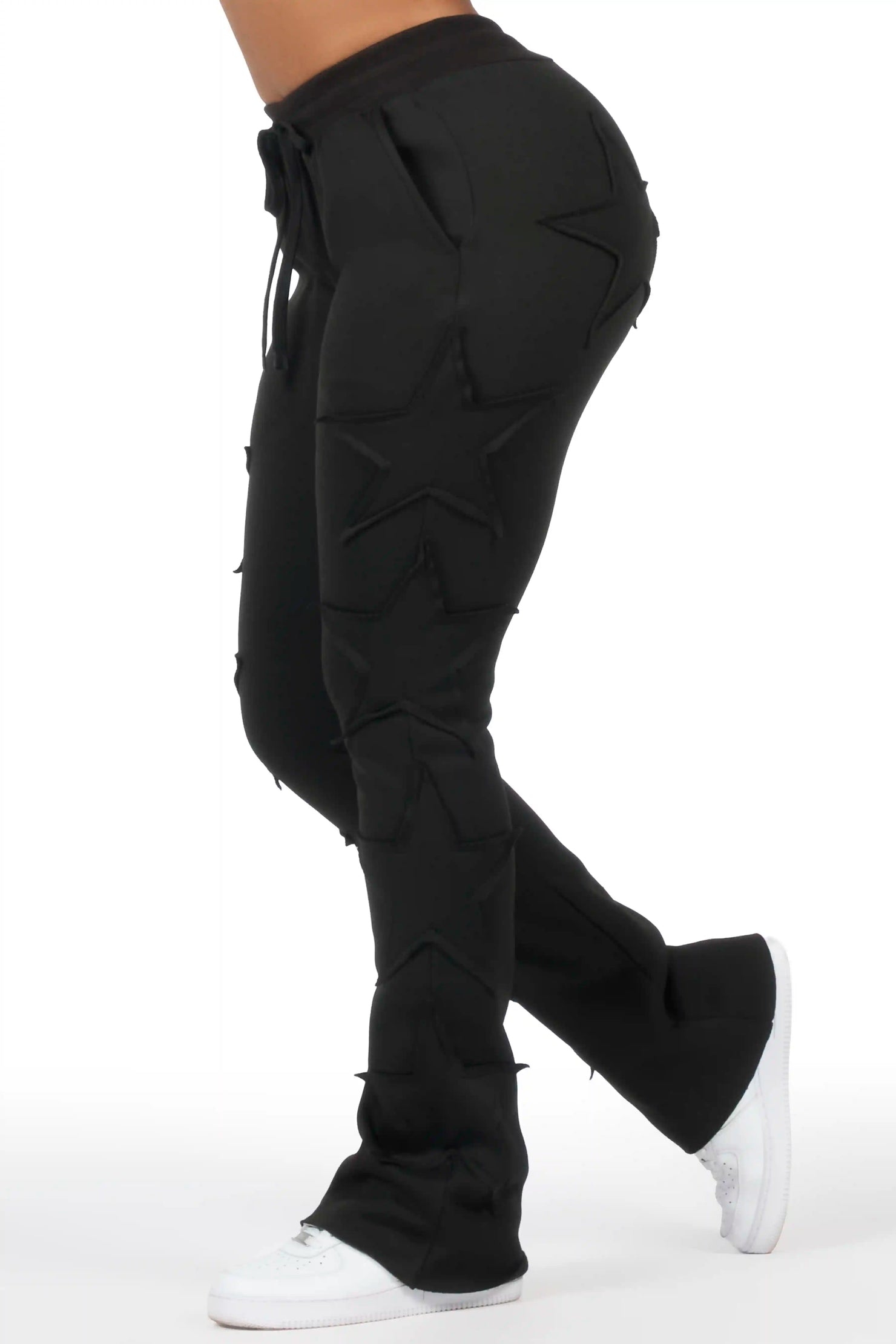 Sinayah Black Stacked Track Pant