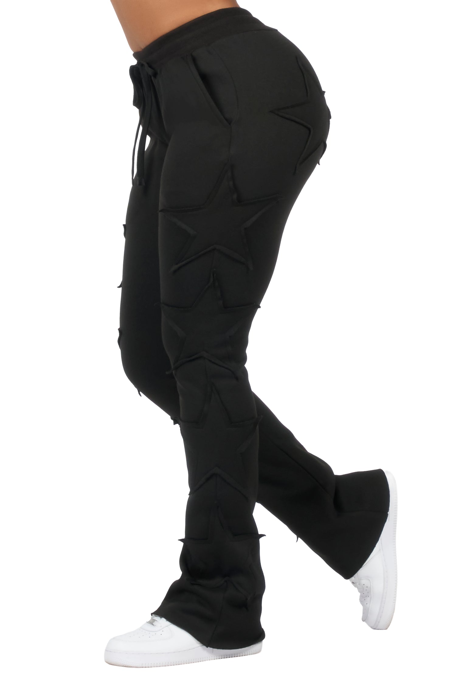 Sinayah Black Stacked Track Pant