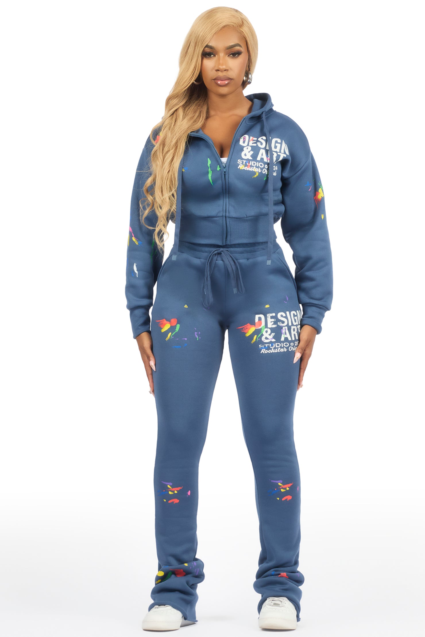 Kristiane Navy Crop Super Stacked Trackset