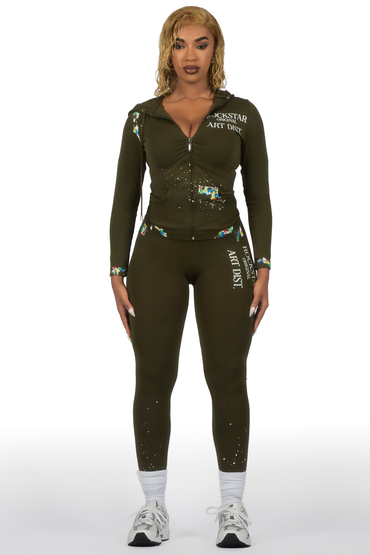 Kelci Olive Painted Active Set