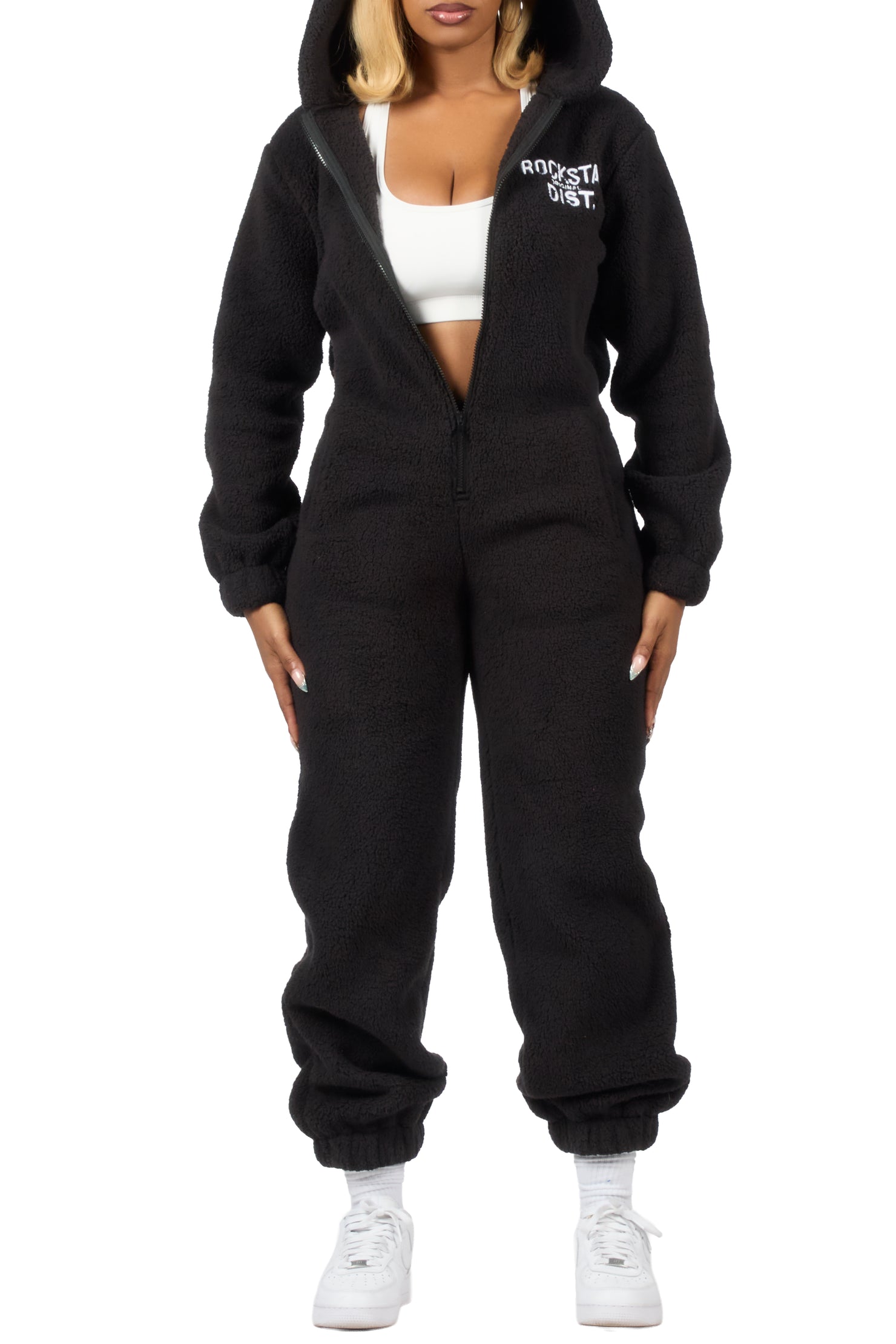 Kimani Black Sherpa Jumpsuit