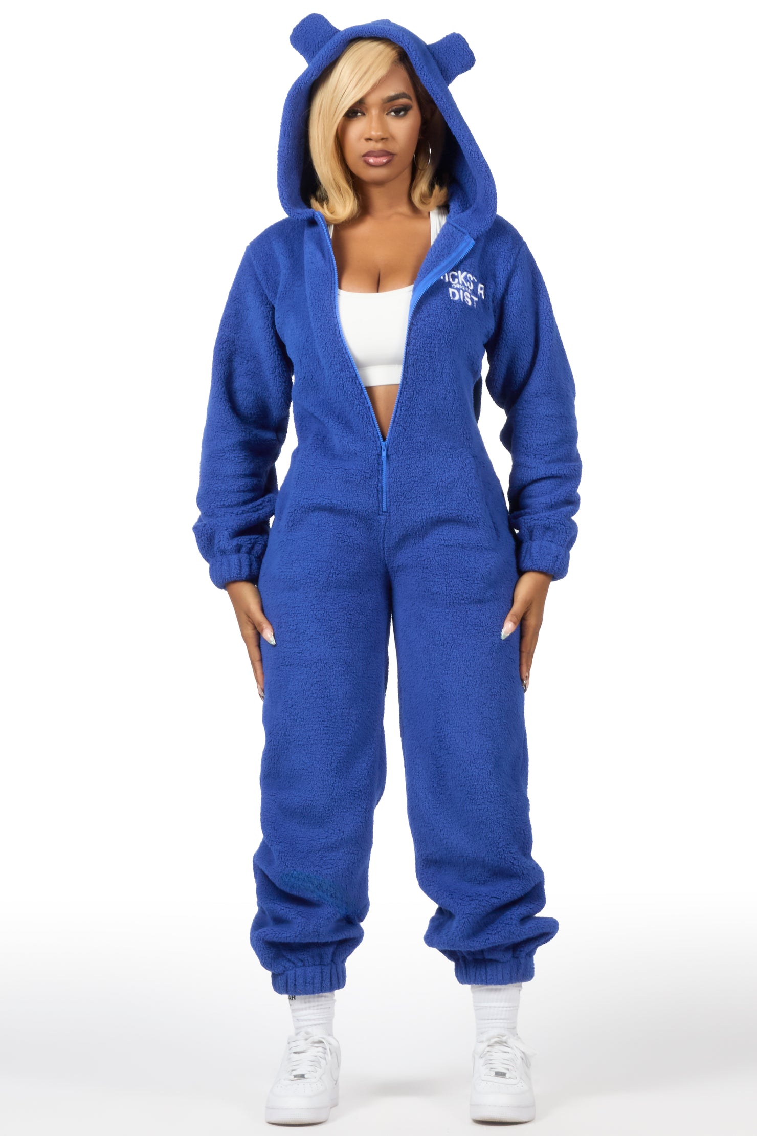 Kimani Royal Blue Sherpa Jumpsuit