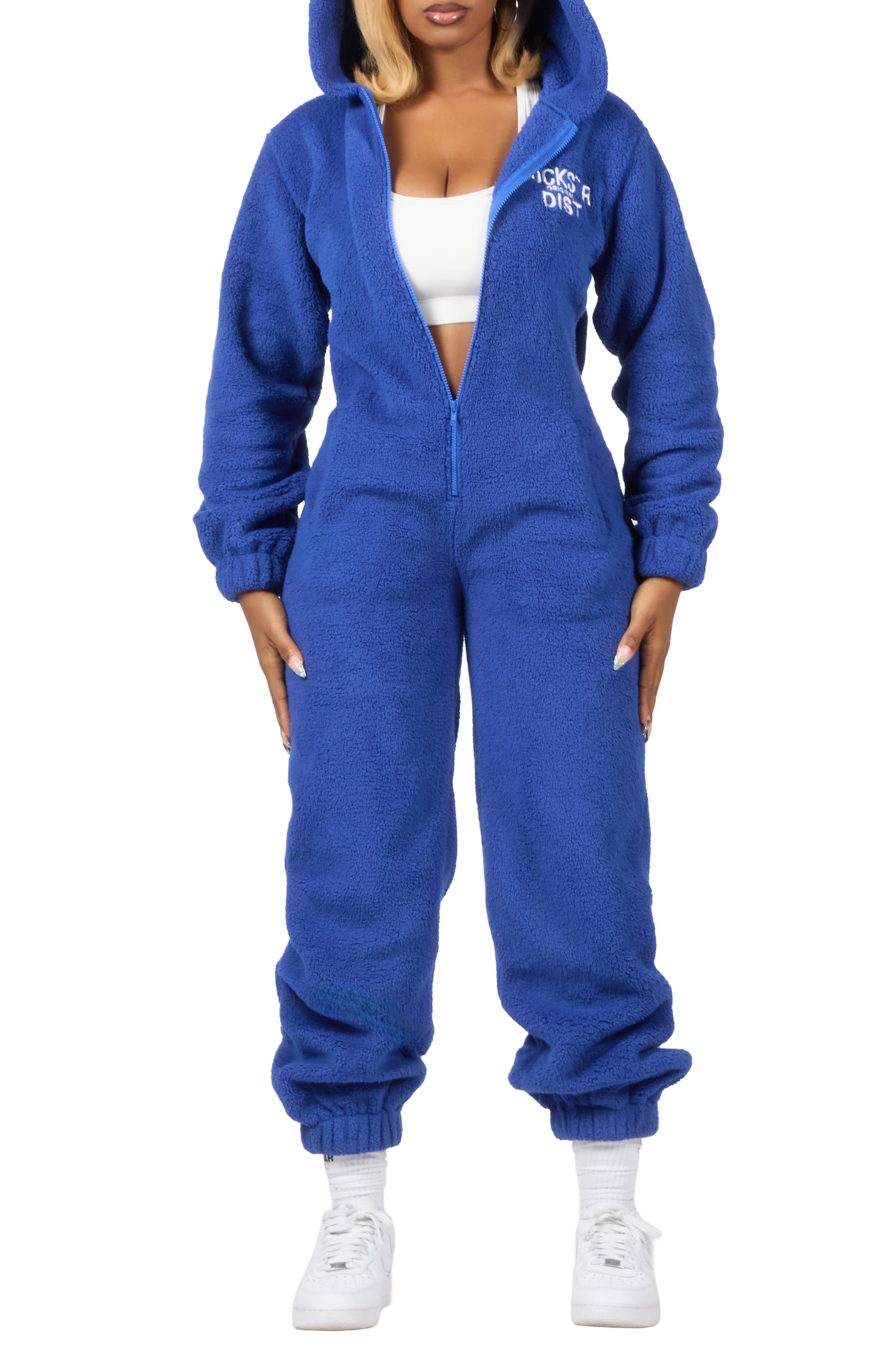 Kimani Royal Blue Sherpa Jumpsuit