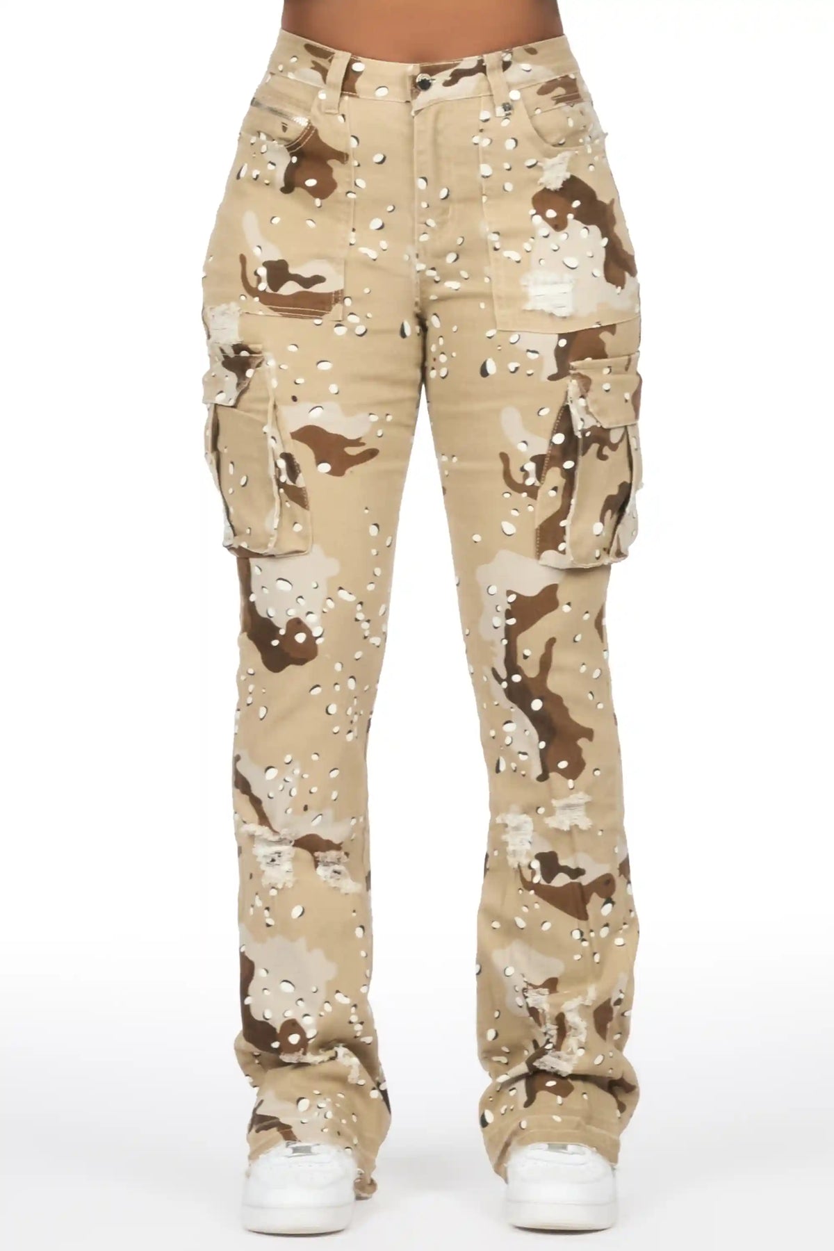 Kamron 2.0 Desert Camo Cargo Stacked Flare Jean