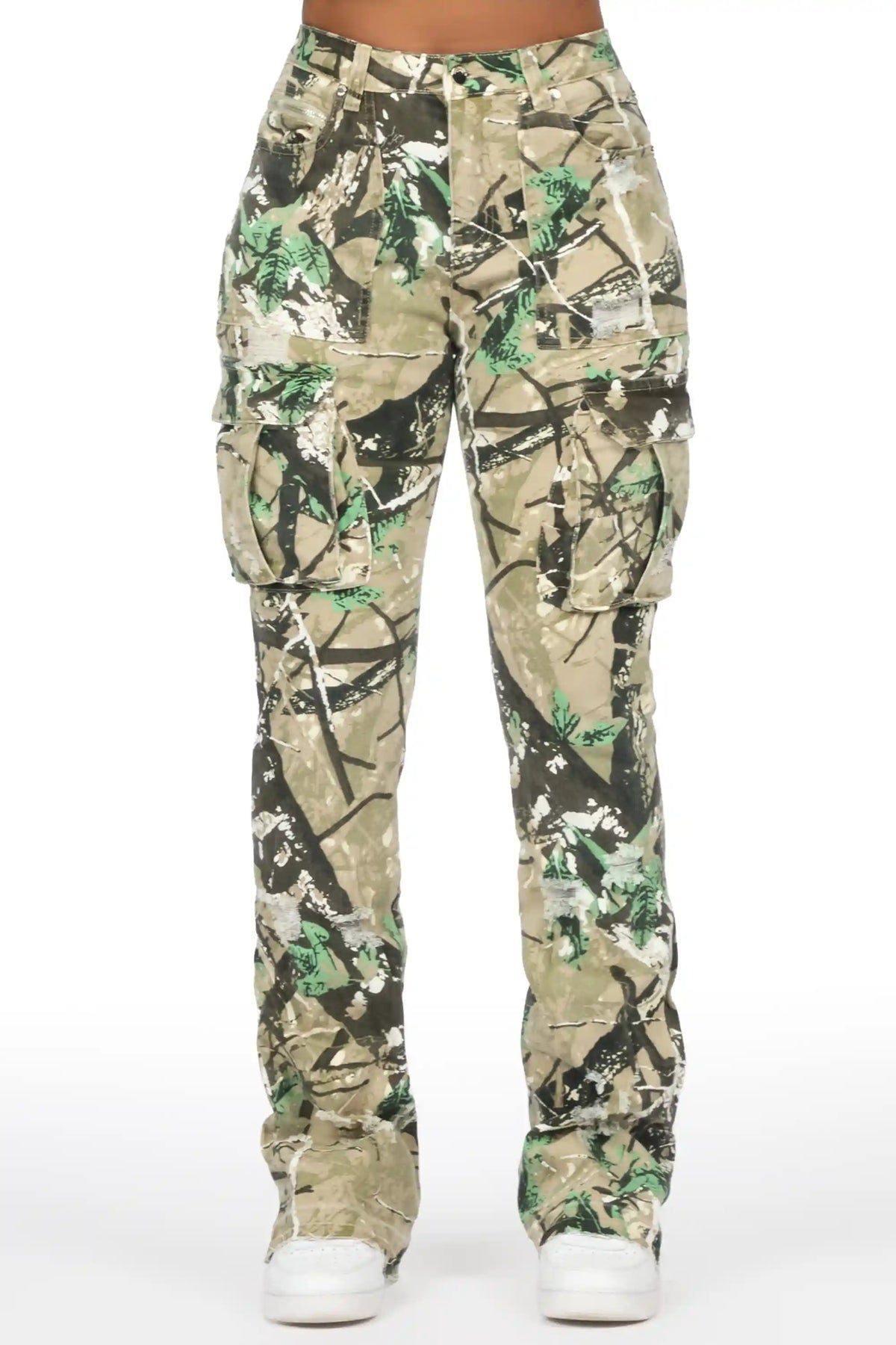 Kamron 2.0 Tree Camo Cargo Stacked Flare Jean