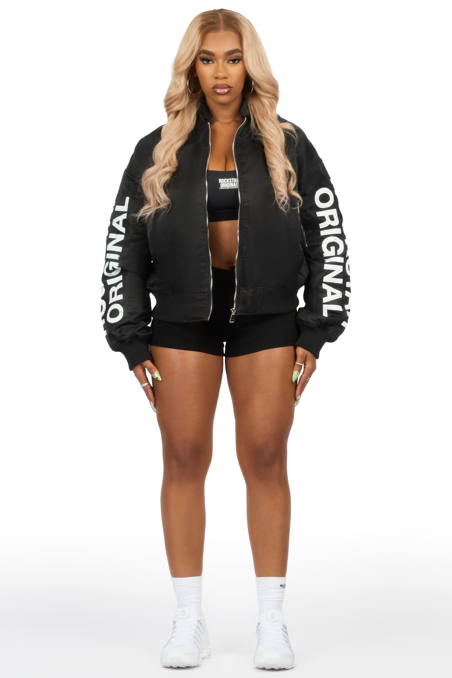 Genneine Black Bomber Jacket
