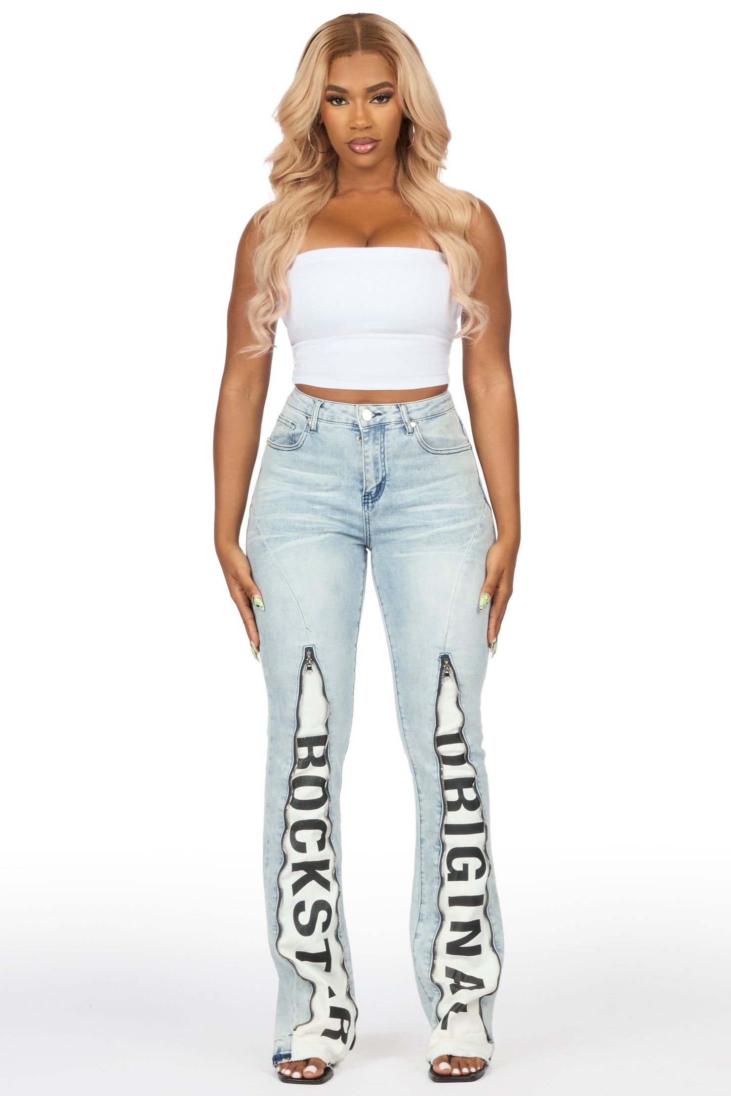 Debay Light Wash Stacked Flare Jean