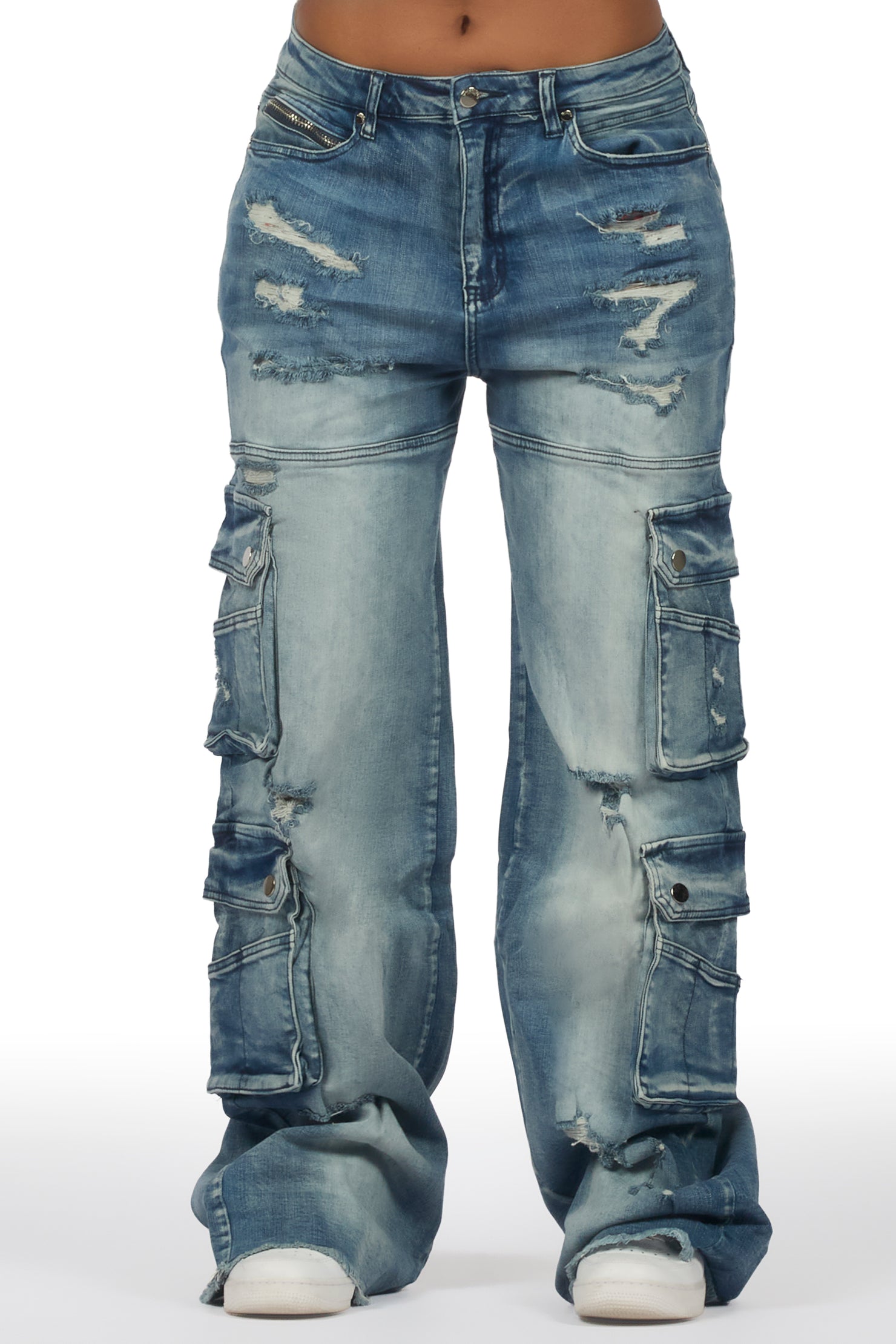 Taite Med. Wash Baggy Cargo Jean