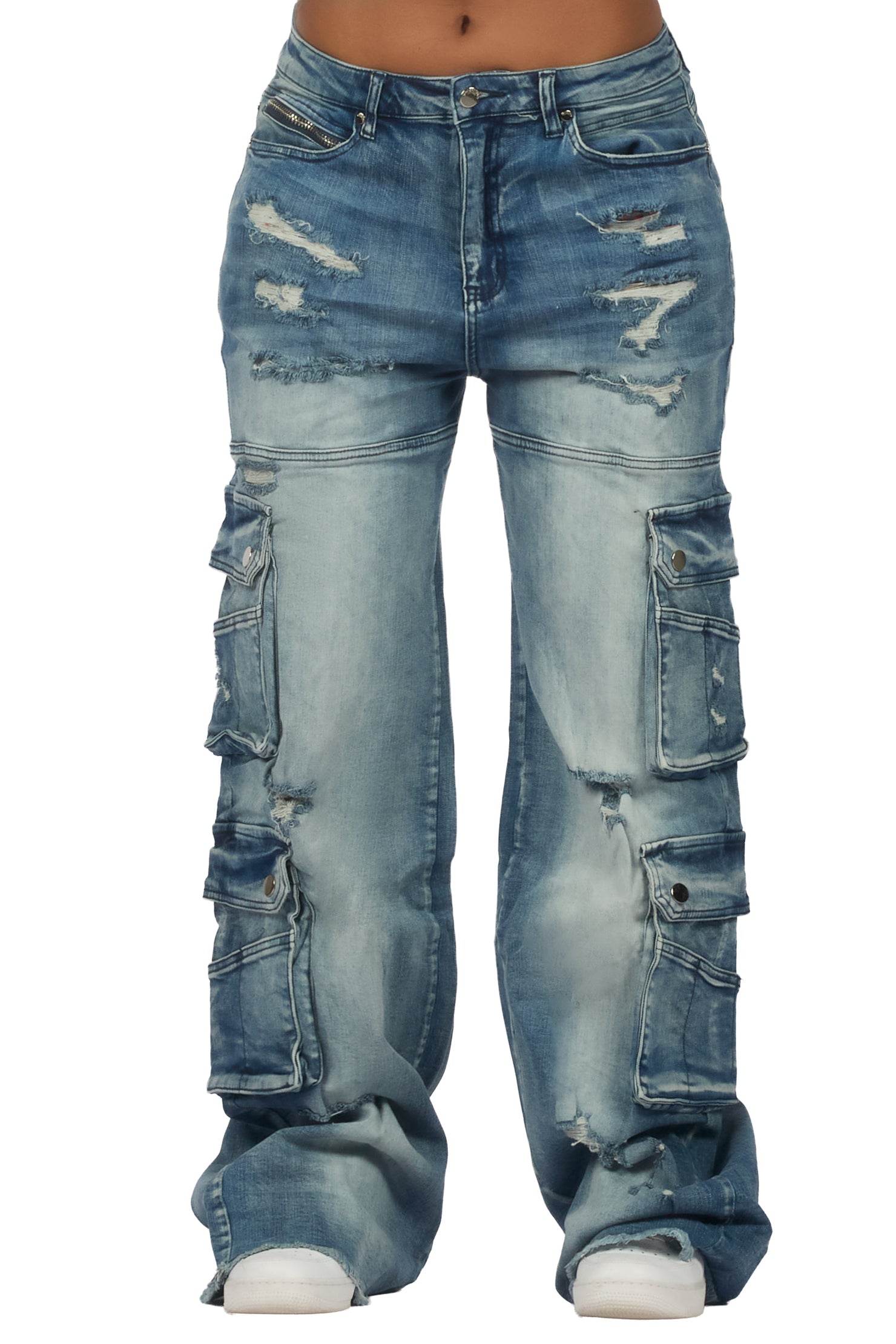 Taite Med. Wash Baggy Cargo Jean
