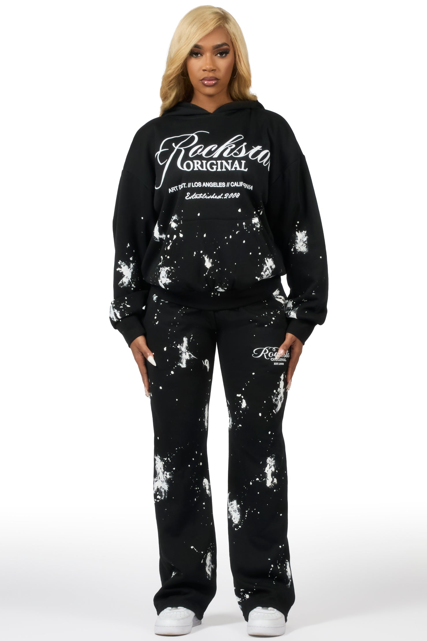 Cresensia Black Relaxed Fit Track Set