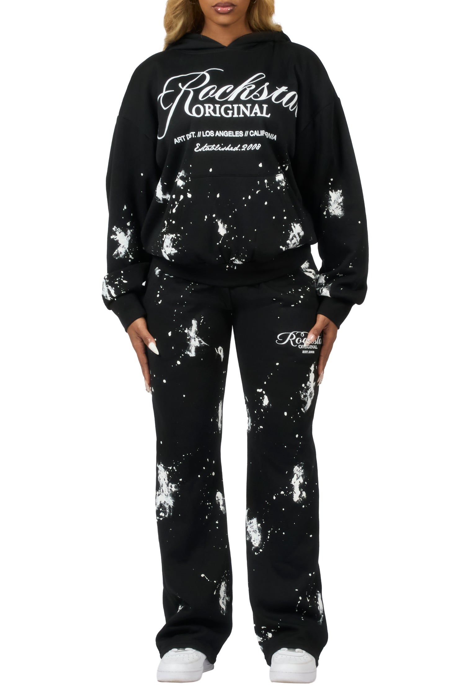Cresensia Black Relaxed Fit Track Set