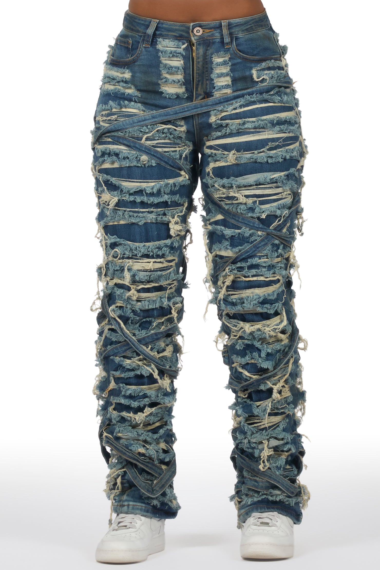 Kelia Med. Wash Distressed Jean