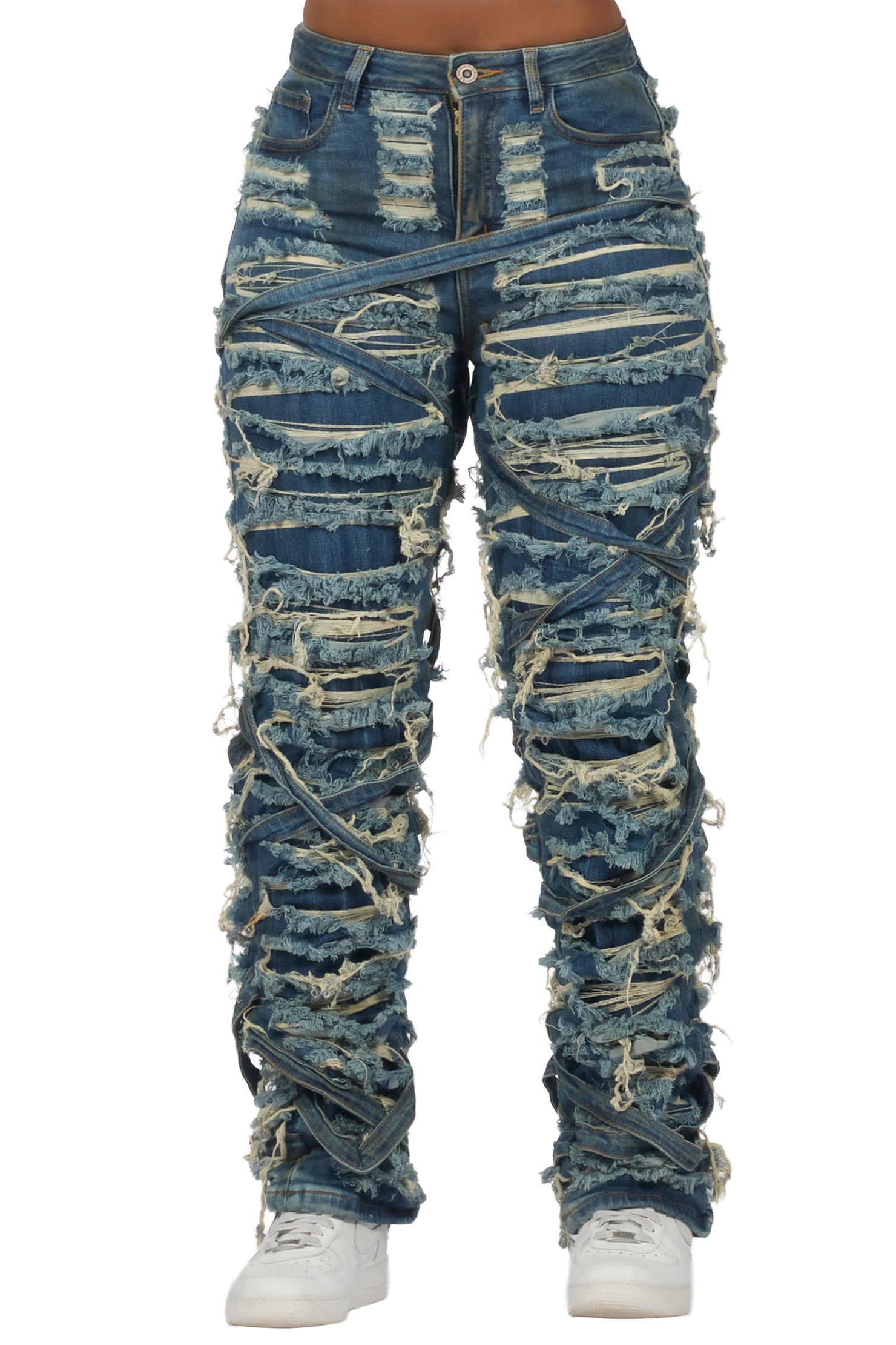 Kelia Med. Wash Distressed Jean