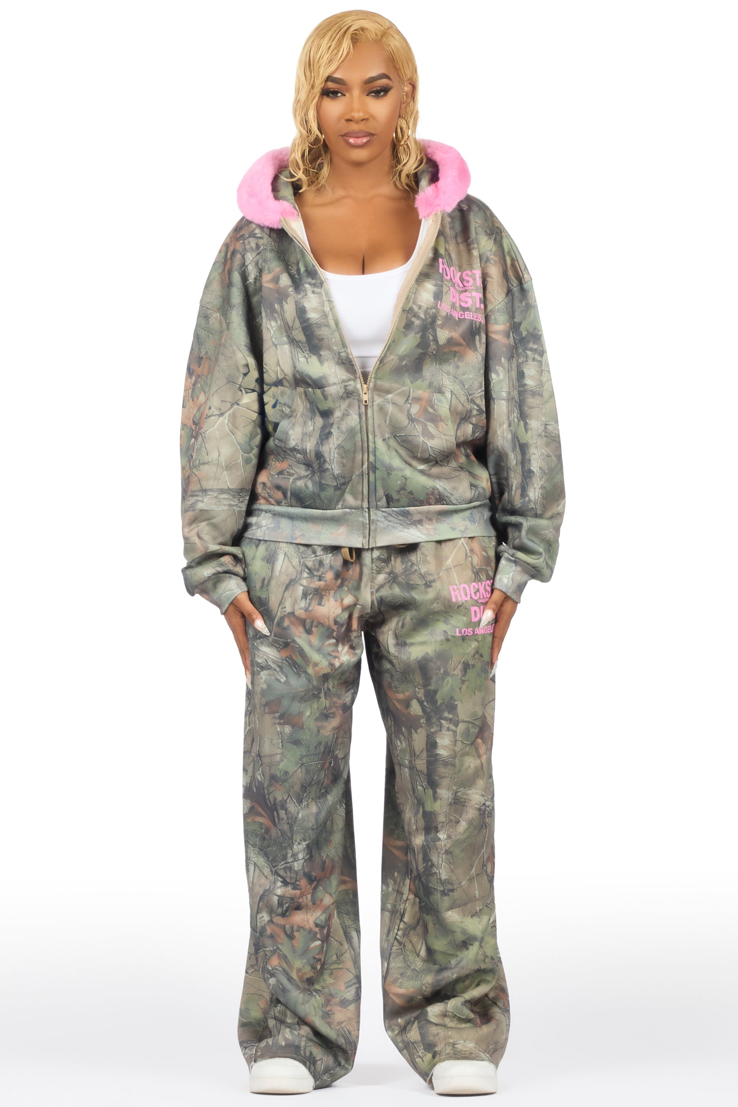 Shakeria Tree Camo Baggy Fit Track Set