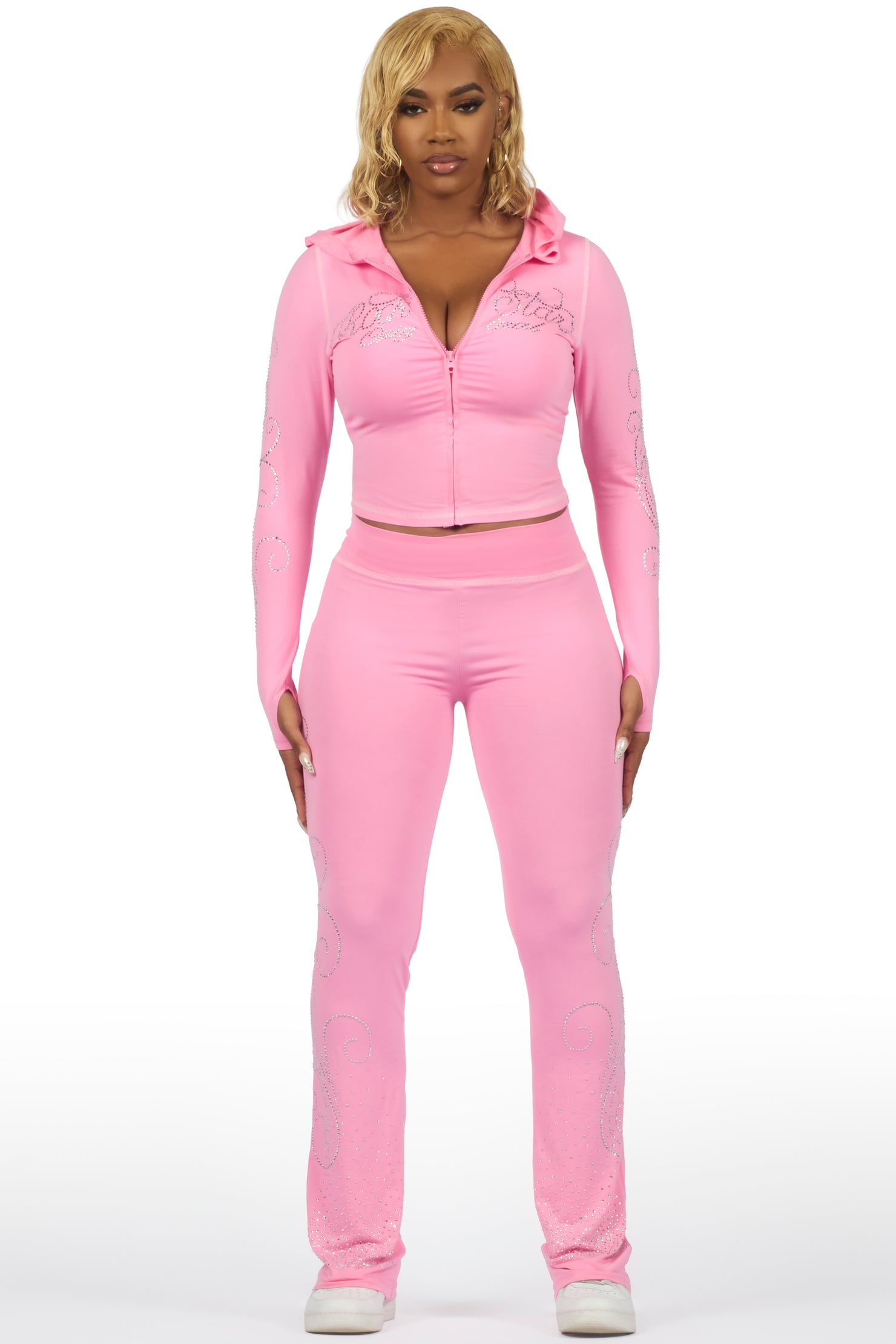 Joella Pink Rhinestone Lounge Trackset