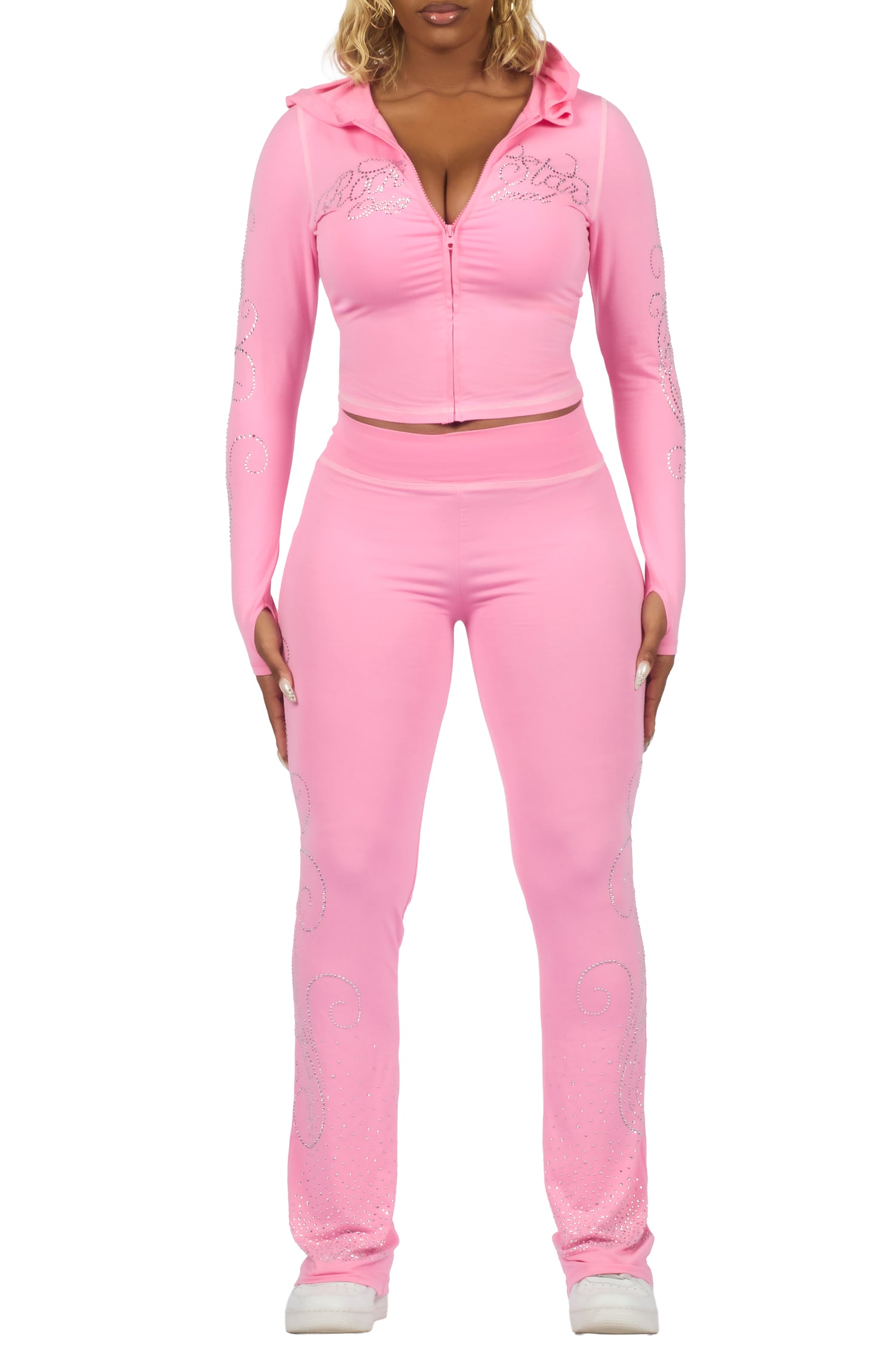 Joella Pink Rhinestone Lounge Trackset