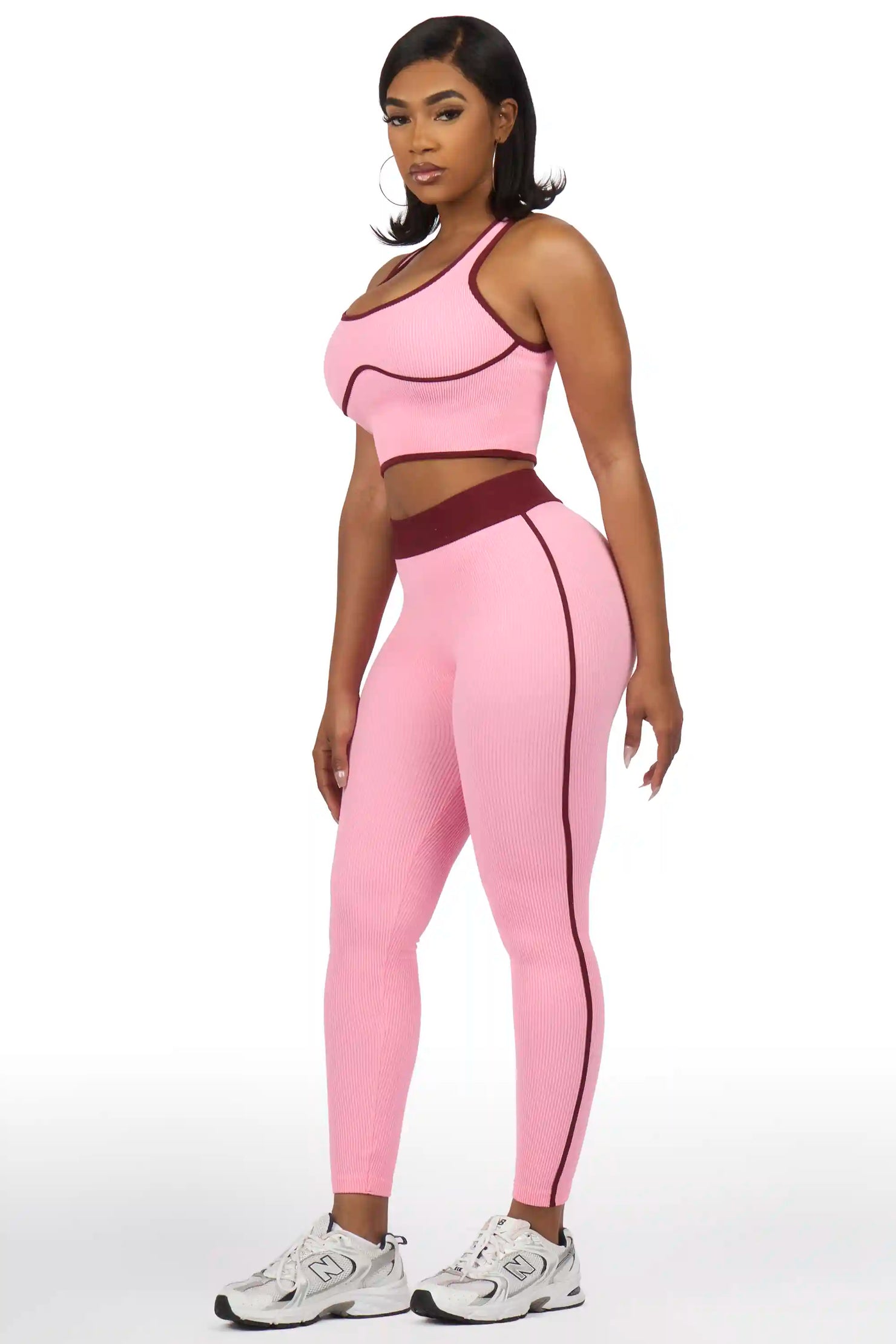 Shantavia Pink Tank Active Legging Set