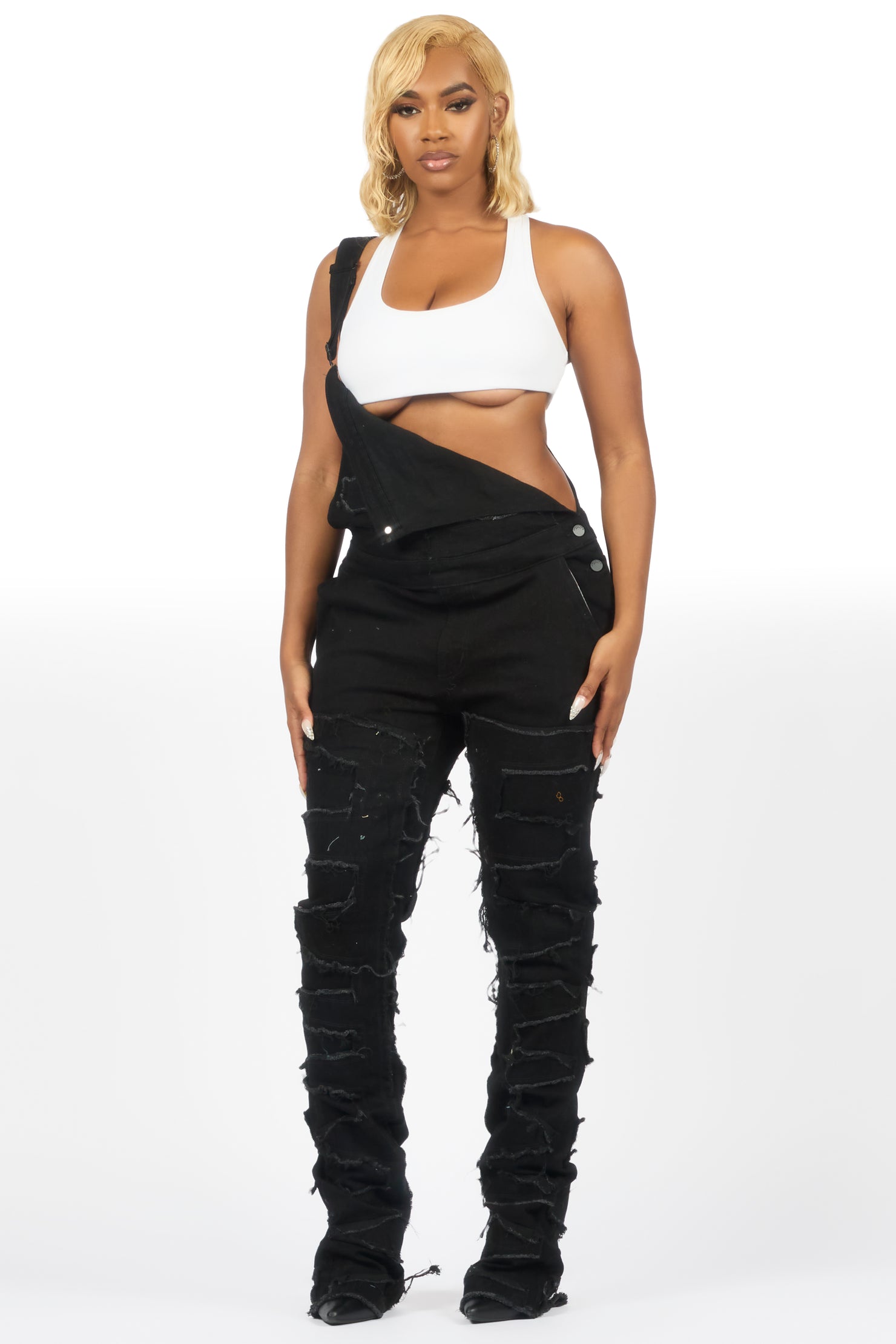 Daysha Black Denim Overall