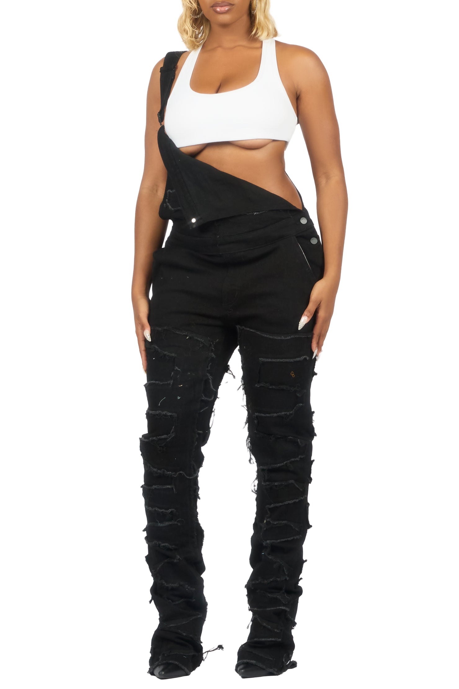 Daysha Black Denim Overall