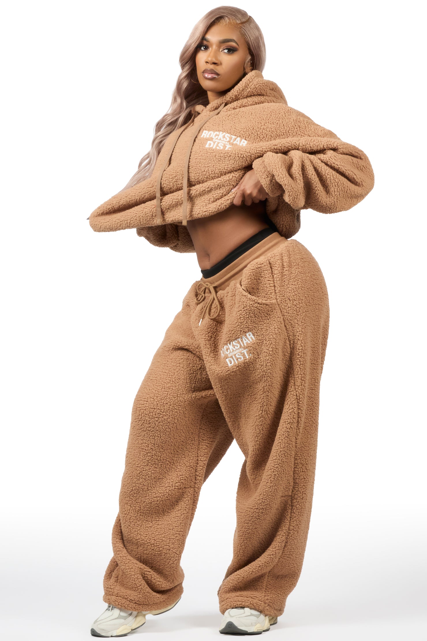 Nykeema Tan Sherpa Baggy Fit Track Set