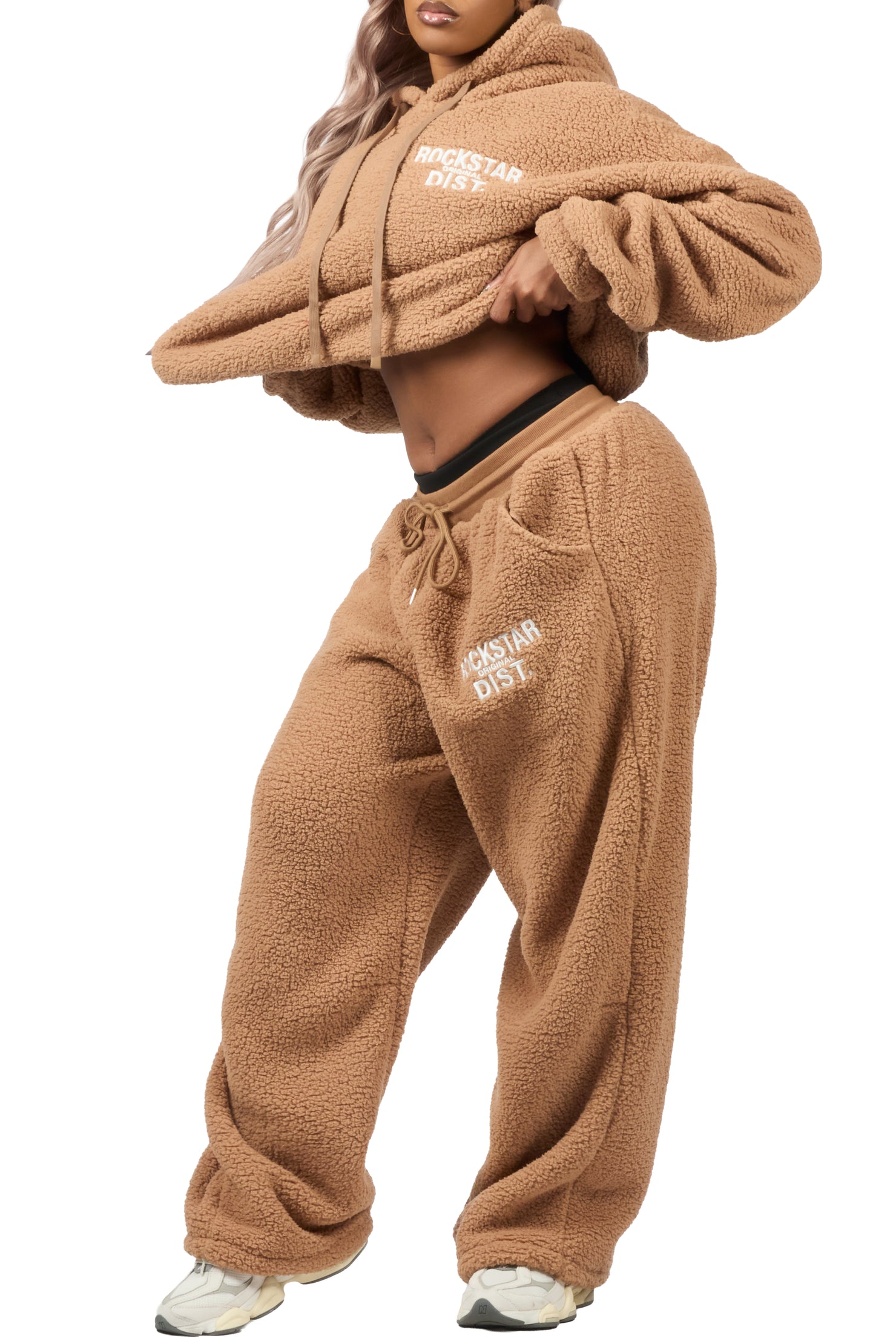 Nykeema Tan Sherpa Baggy Fit Track Set