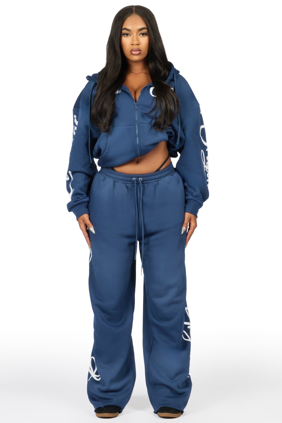 Nakesha 3.0 Navy Zip Up Baggy Track Set
