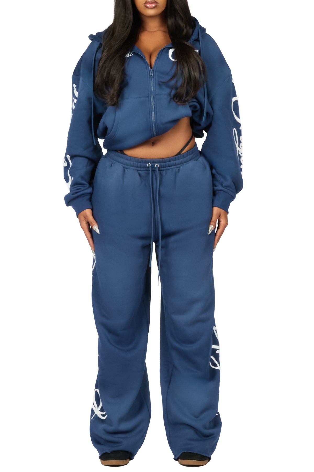 Nakesha 3.0 Navy Zip Up Baggy Track Set