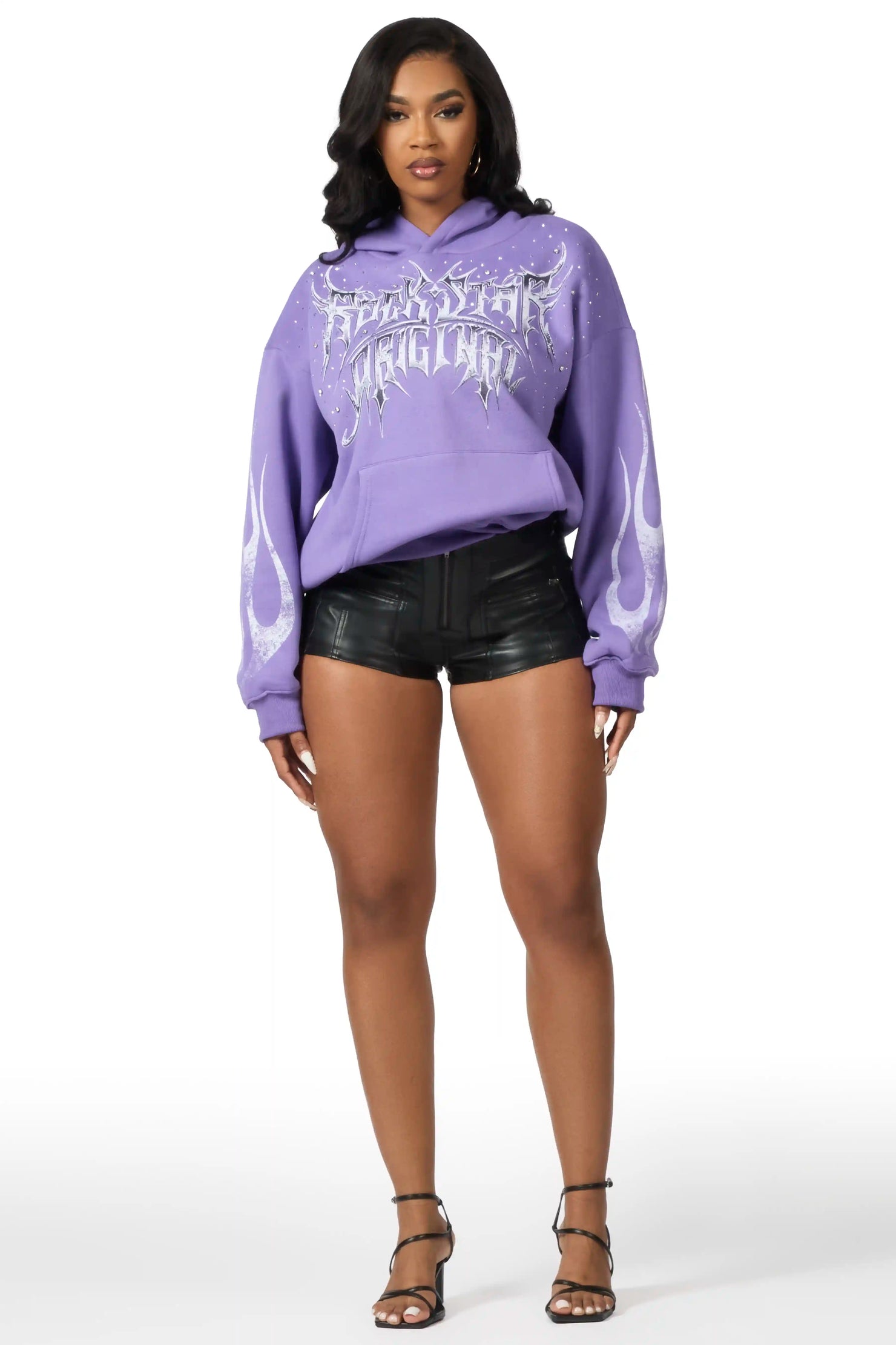 Nikisha Purple Rhinestone Hoodie