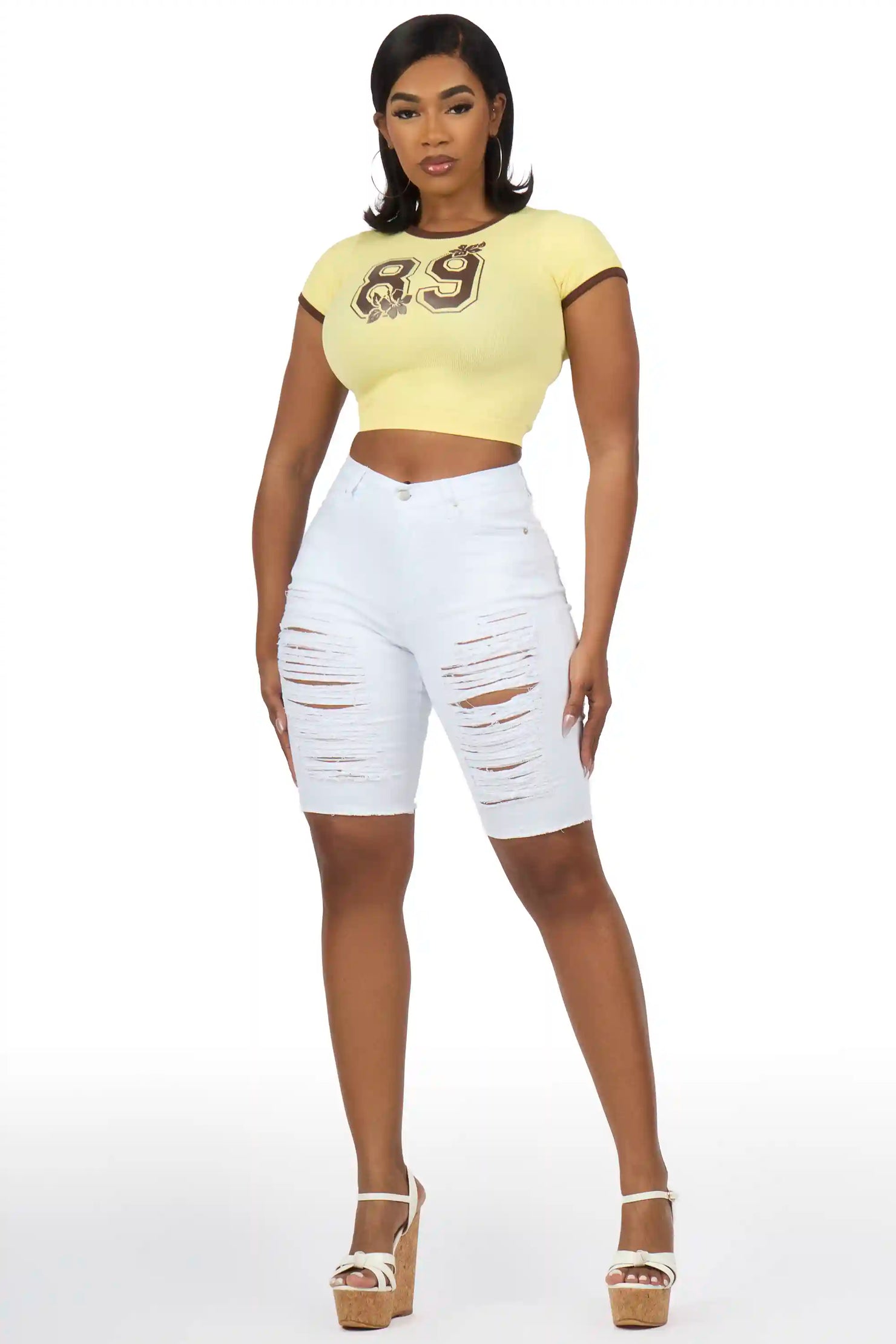 Alveena Yellow Crop Baby Tee Shirt