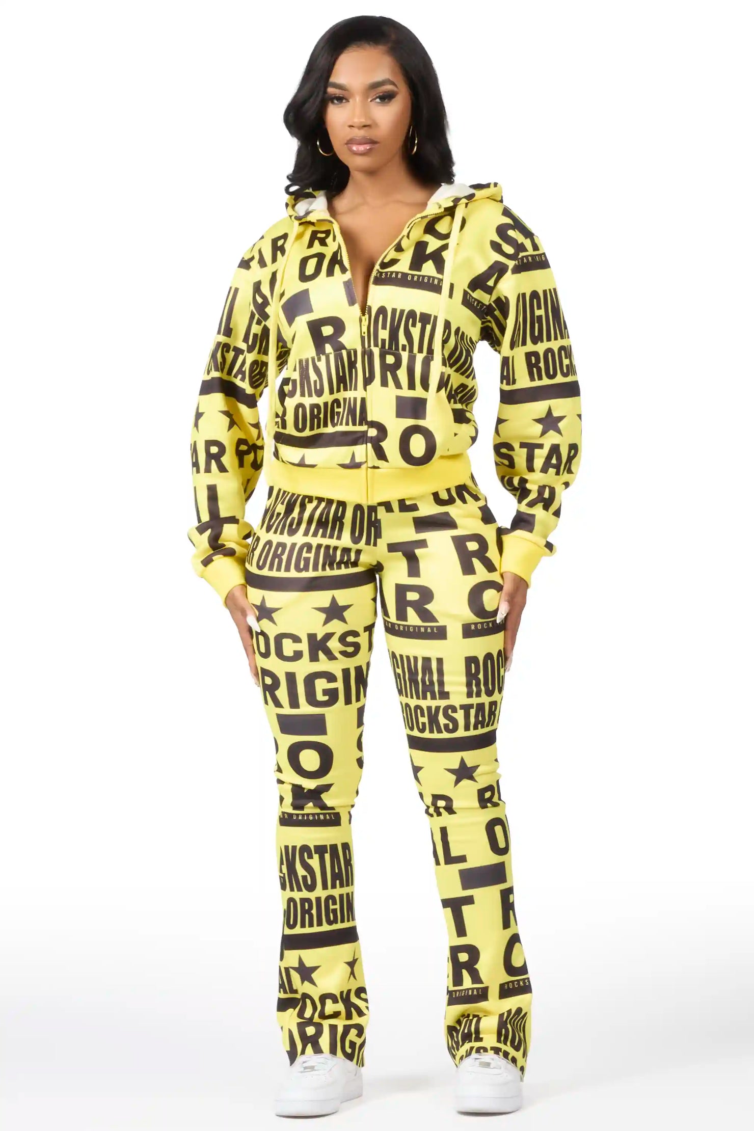 Rikelle Yellow Printed Track Set