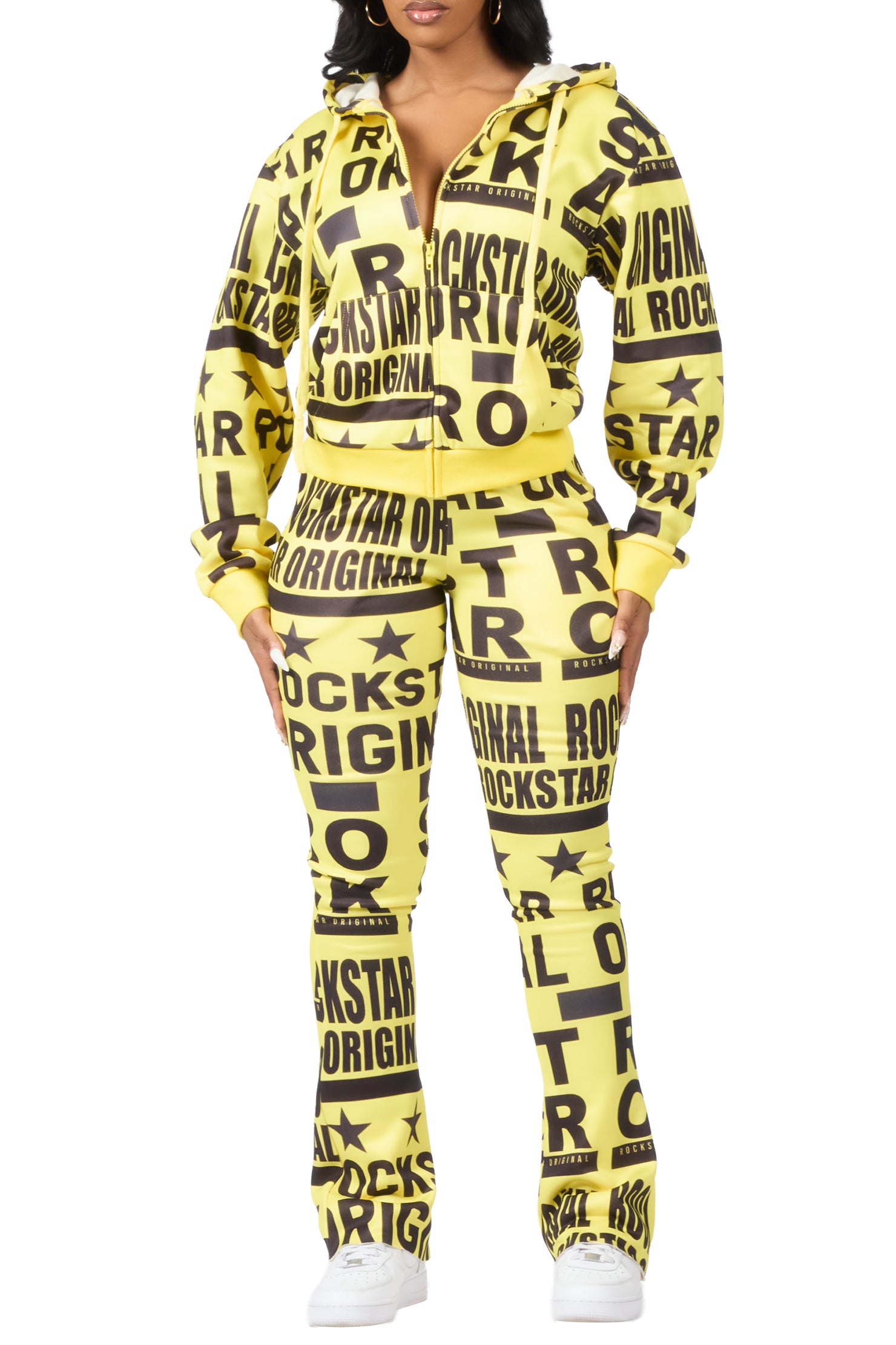 Rikelle Yellow Printed Track Set