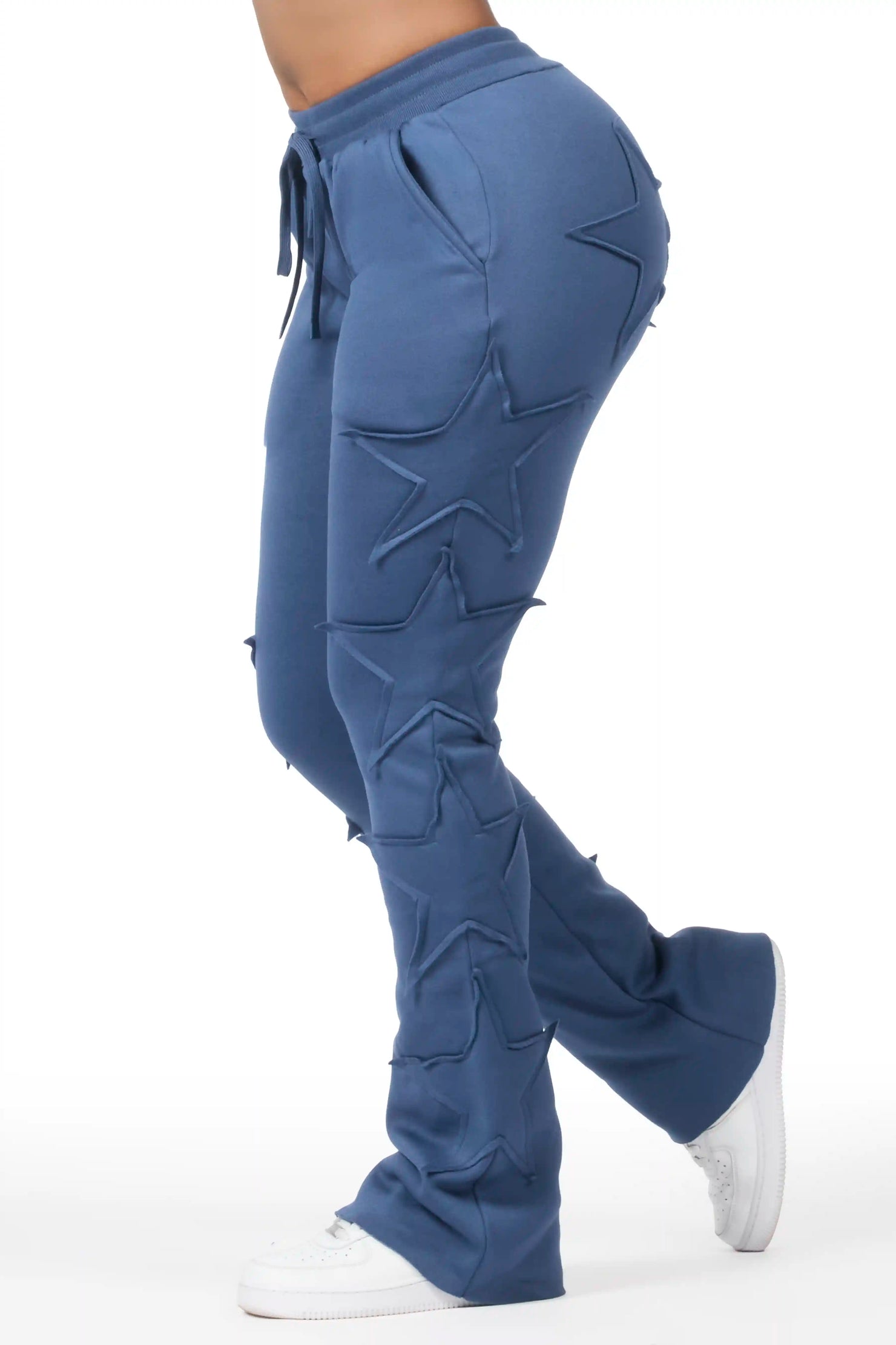 Sinayah Navy Stacked Track Pant