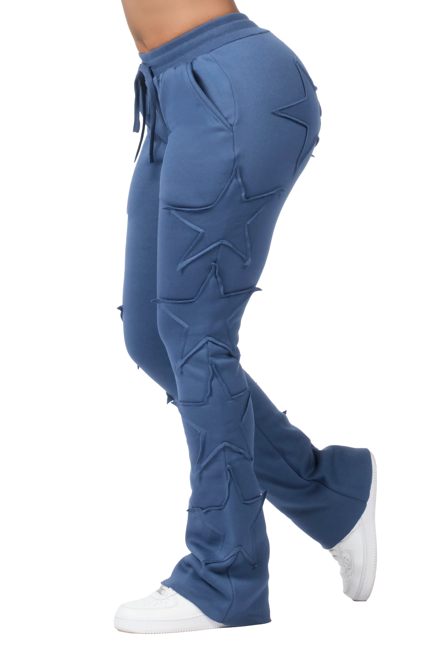 Sinayah Navy Stacked Track Pant