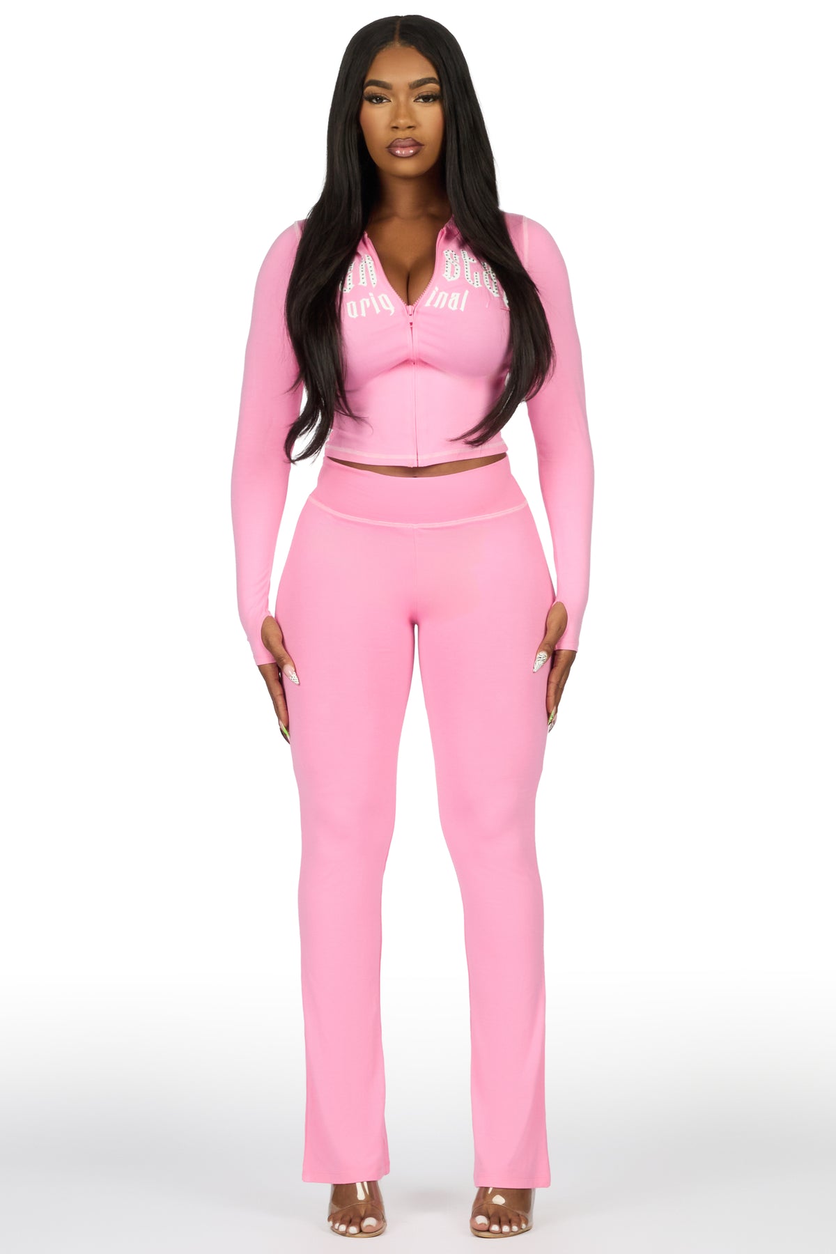 Zyriah Pink Rhinestone Lounge Trackset