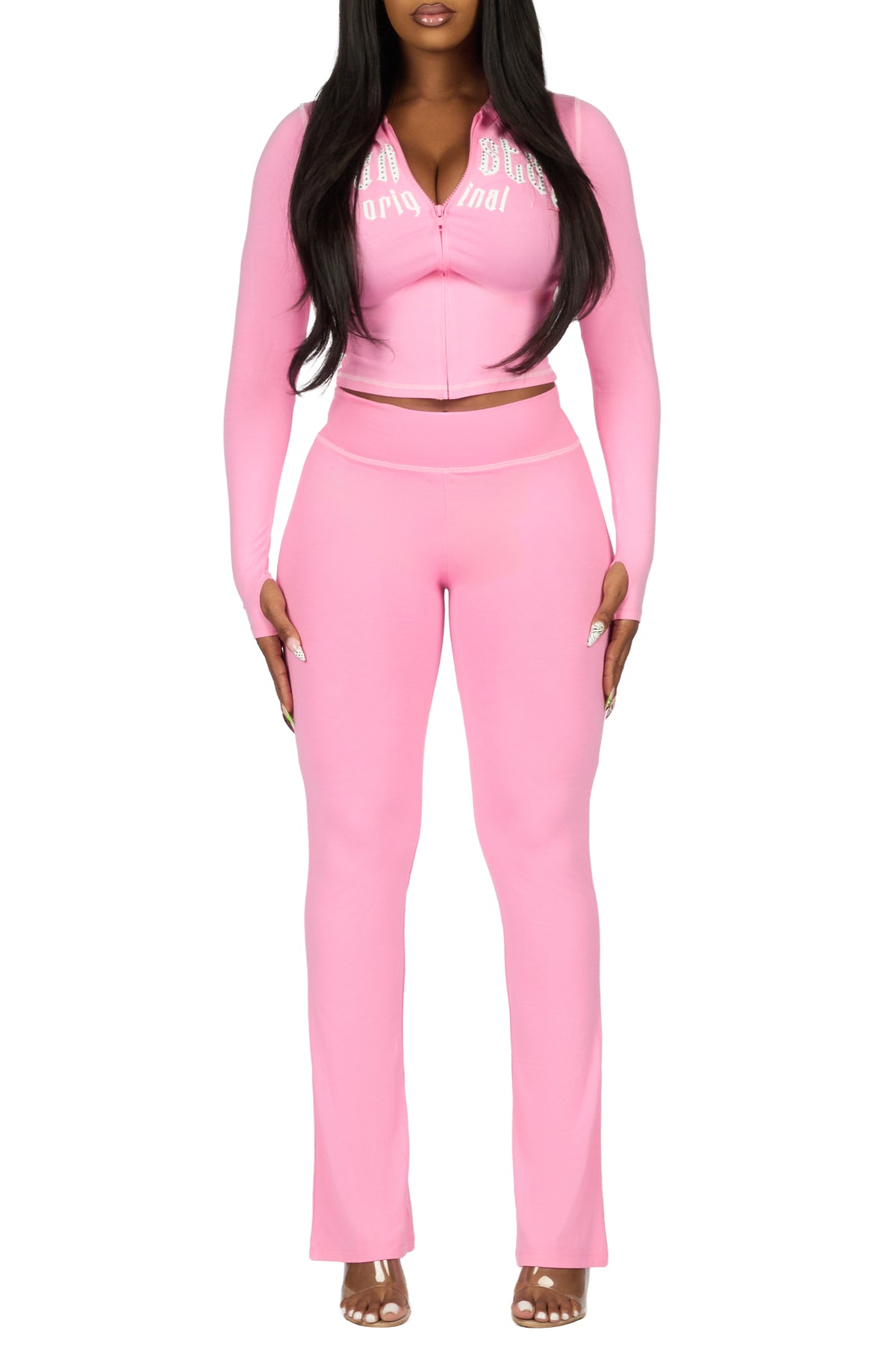 Zyriah Pink Rhinestone Lounge Trackset