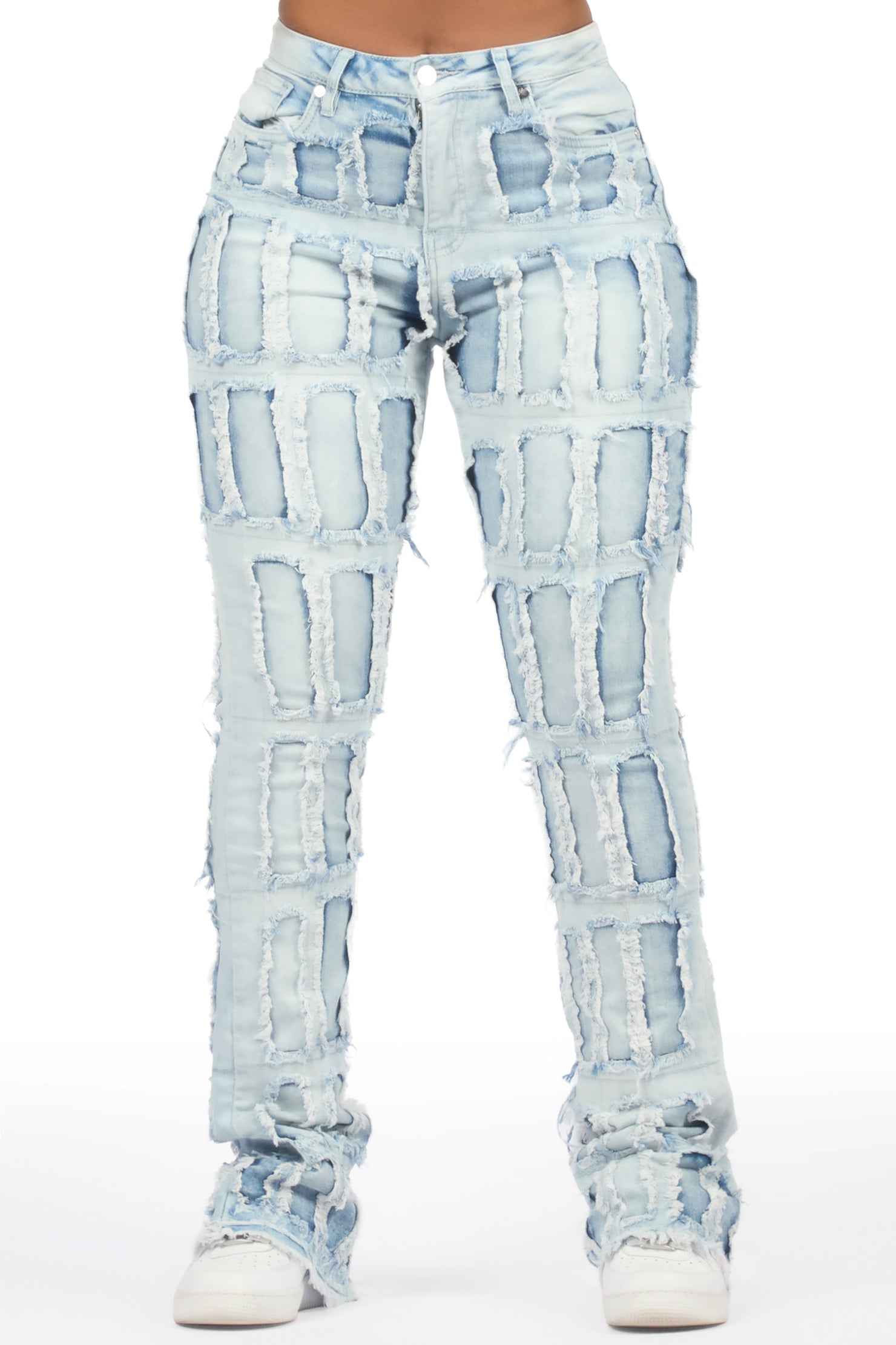 Taquila Light Wash Stacked Flare Jean