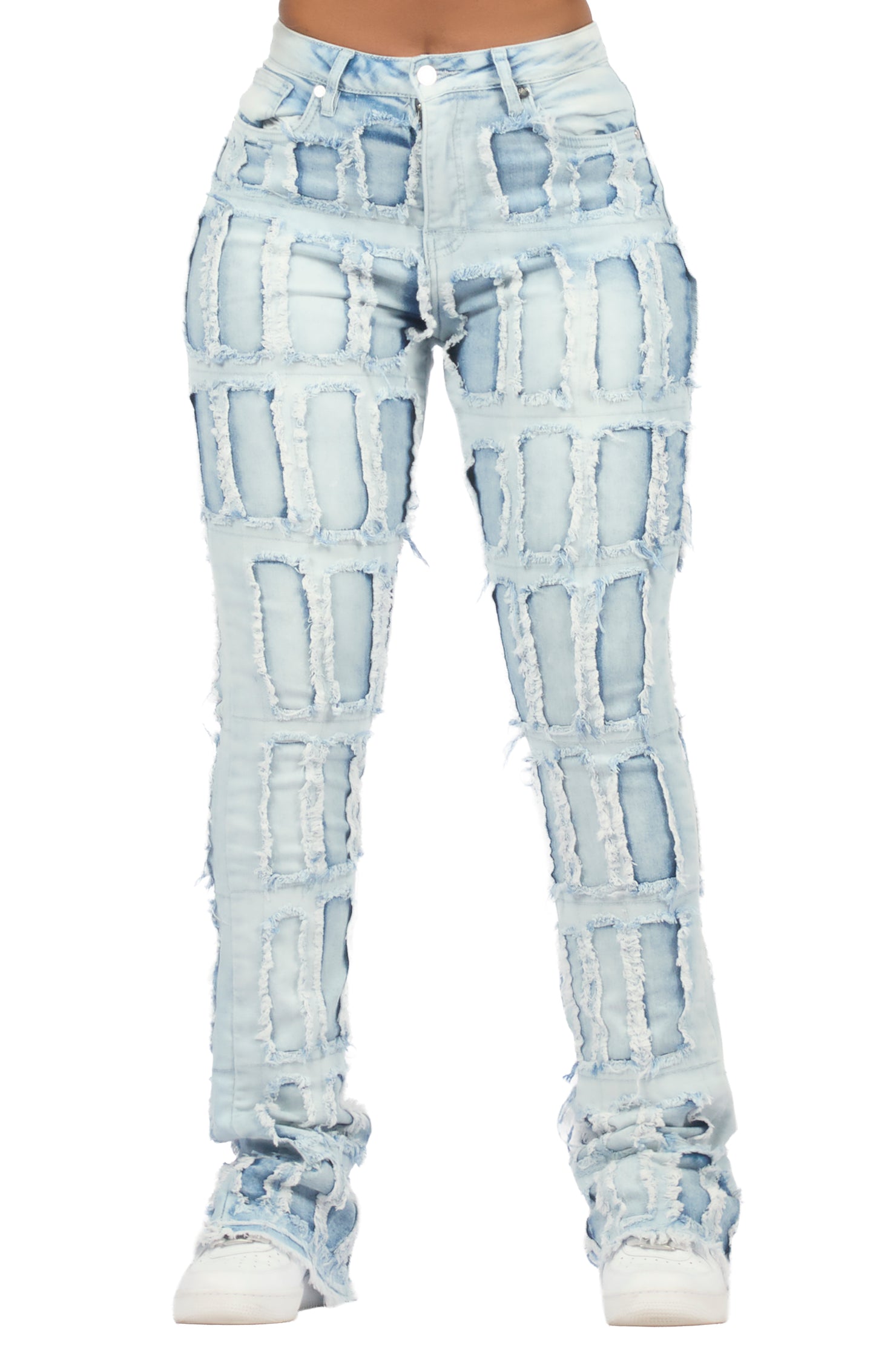 Taquila Light Wash Stacked Flare Jean