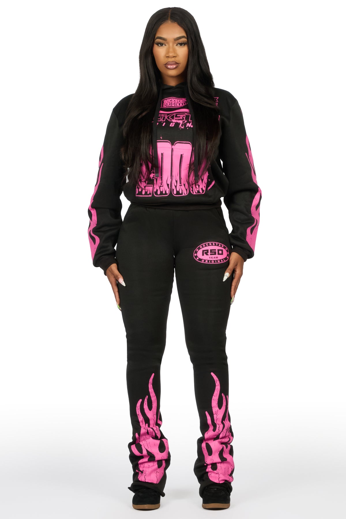 Esha 2.0 Black/Pink Super Stacked Flare Track Set